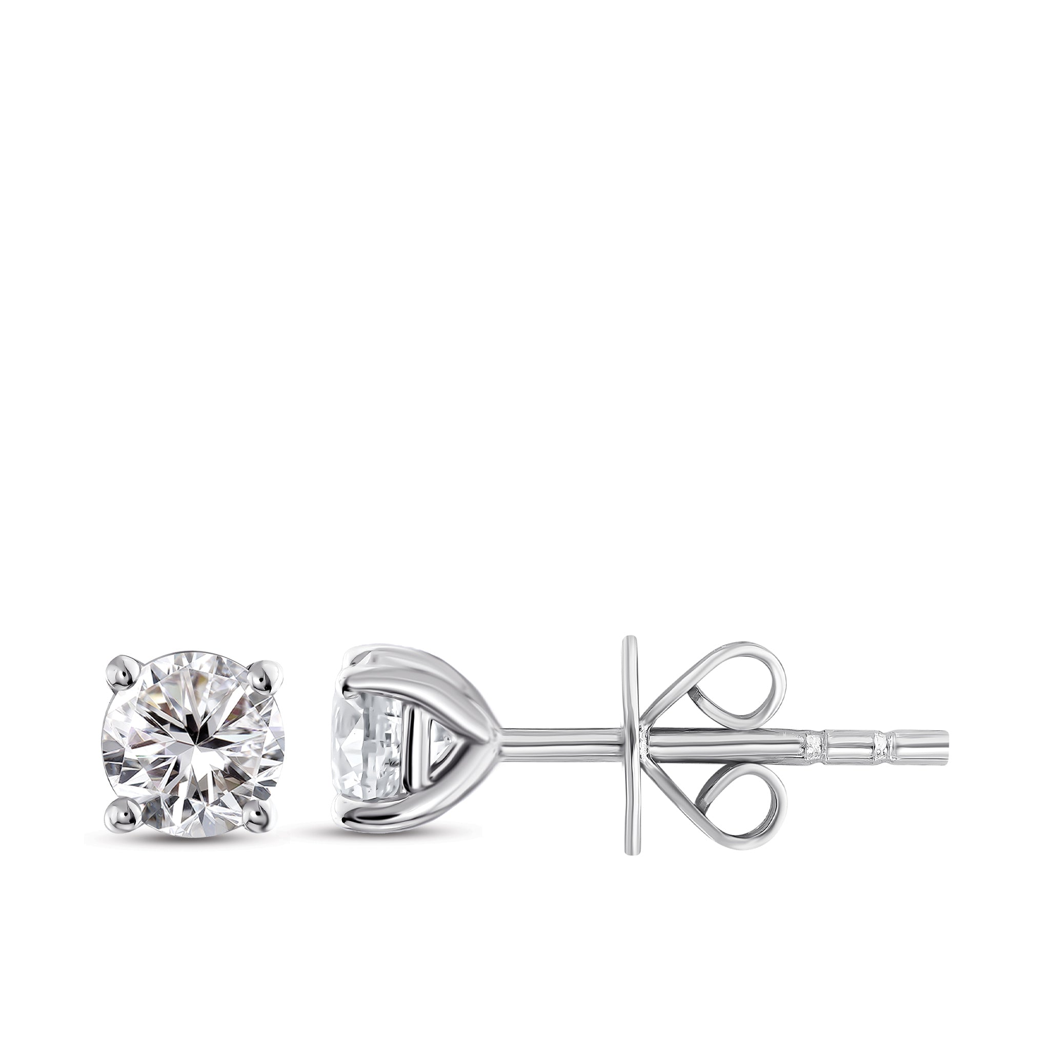Solitaire Diamond Stud Earrings