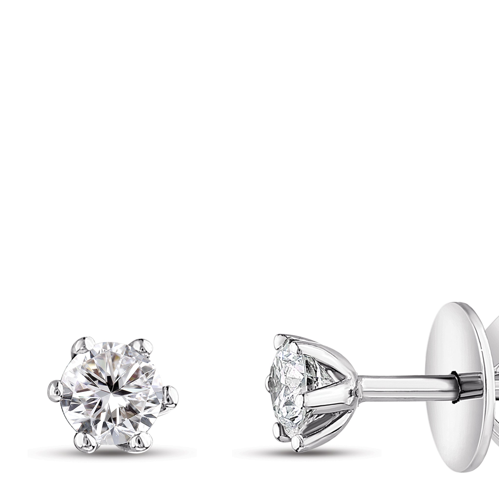 Solitaire Diamond Stud Earrings
