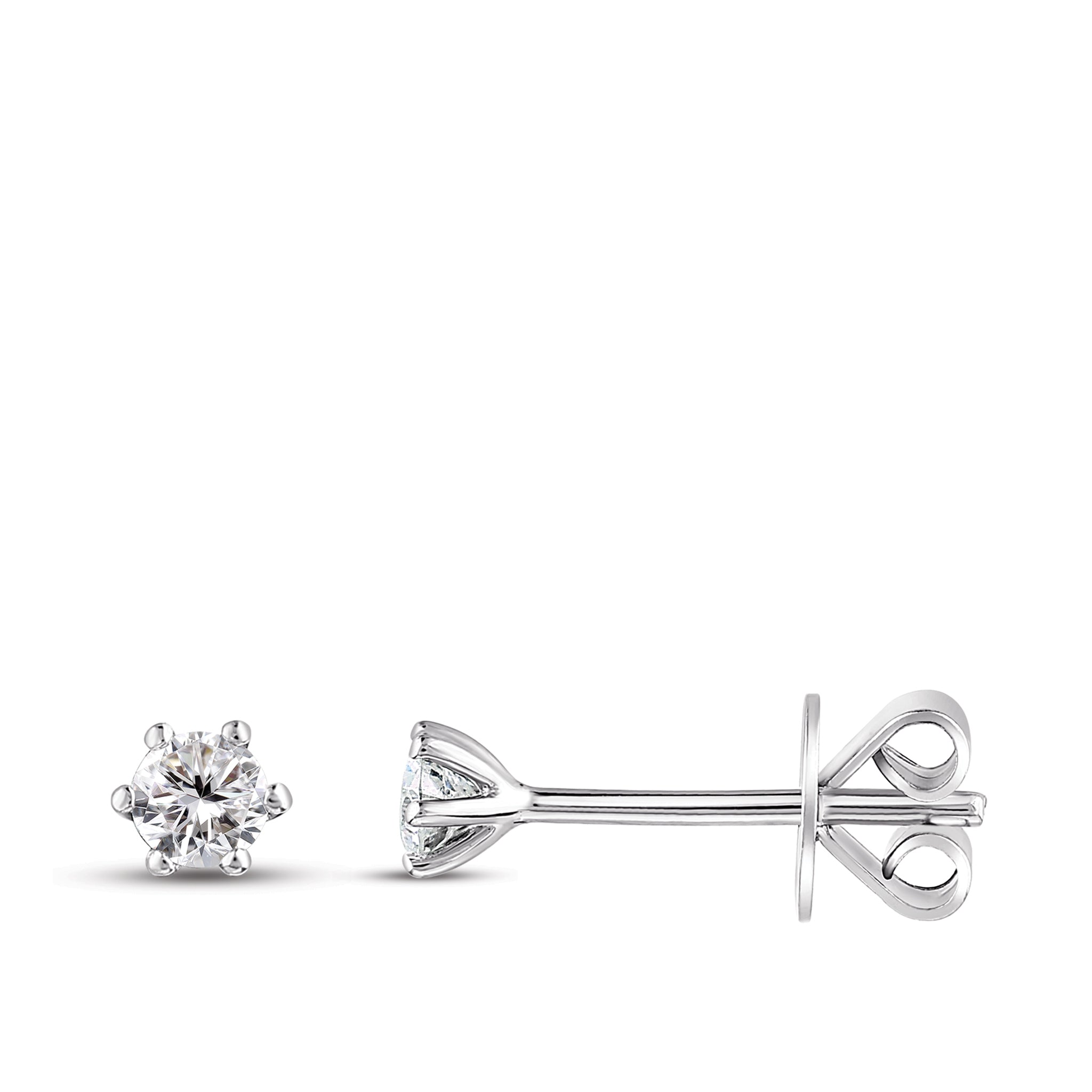 Solitaire Diamond Stud Earrings