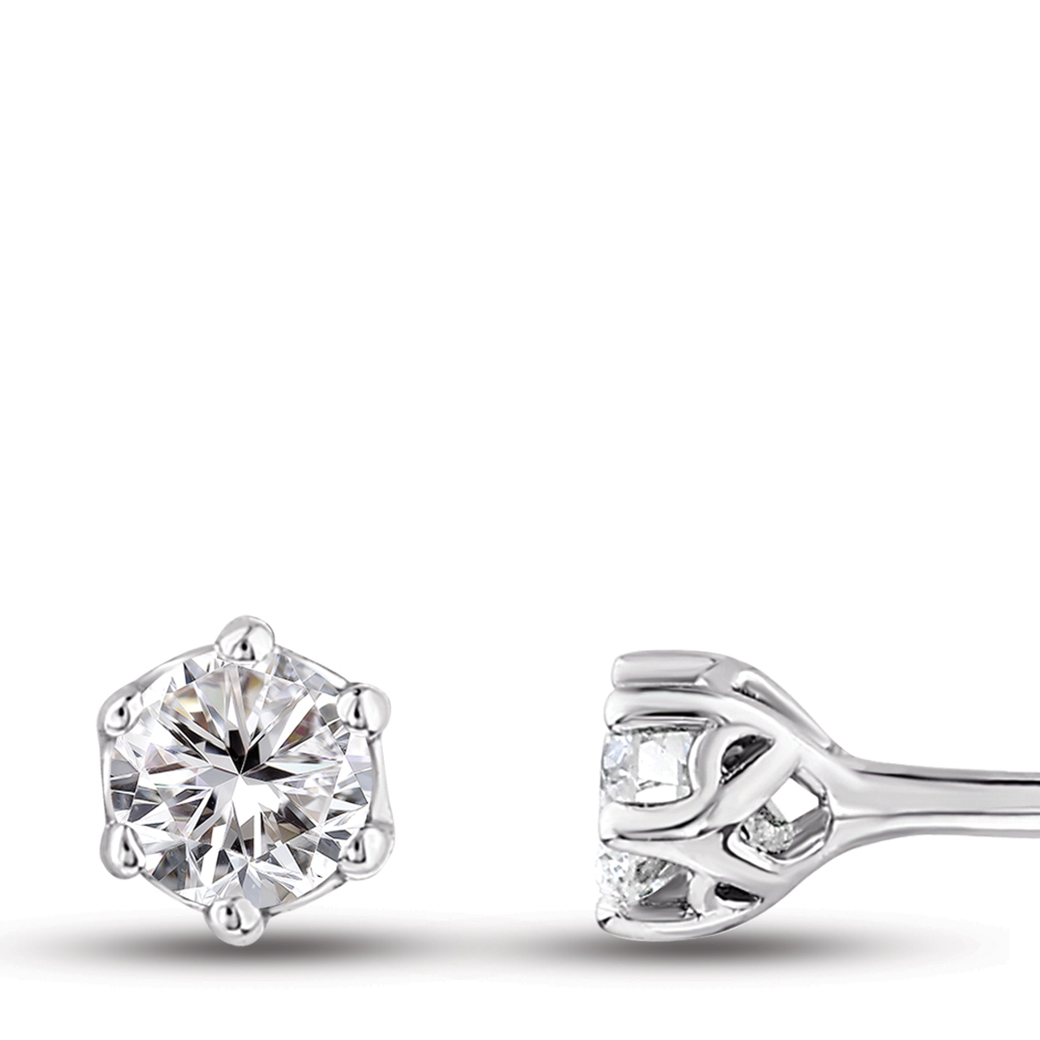 Solitaire Diamond Stud Earrings