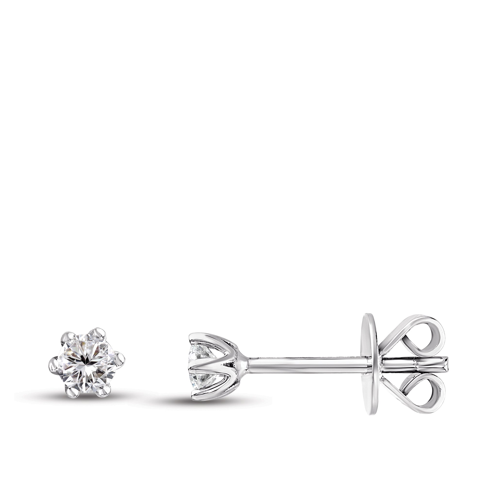 Solitaire Diamond Stud Earrings