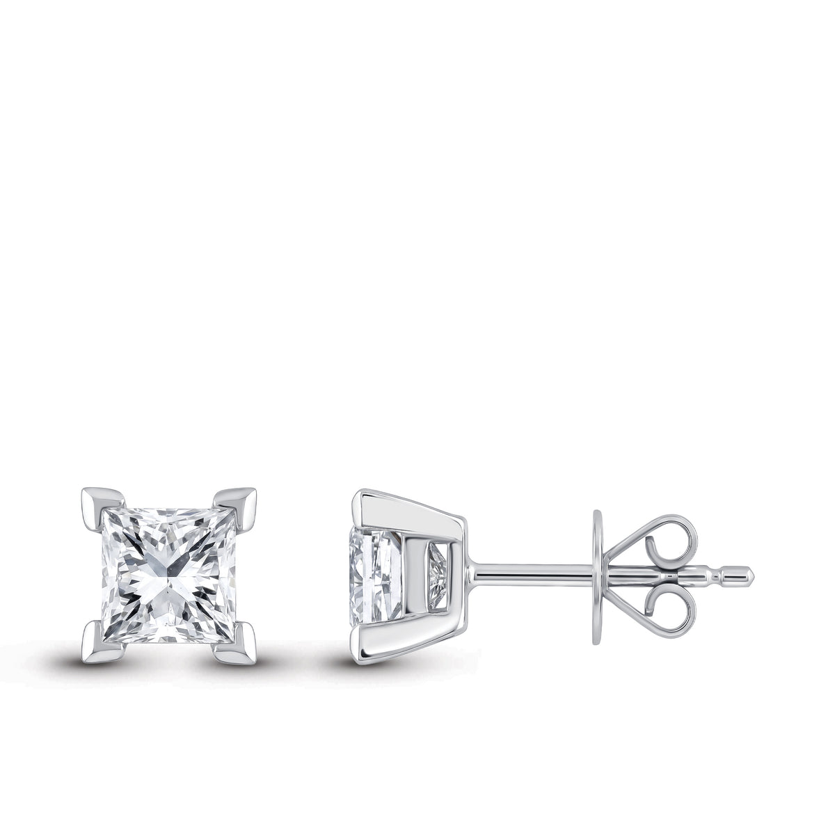 Diamond Solitaire Stud Earrings
