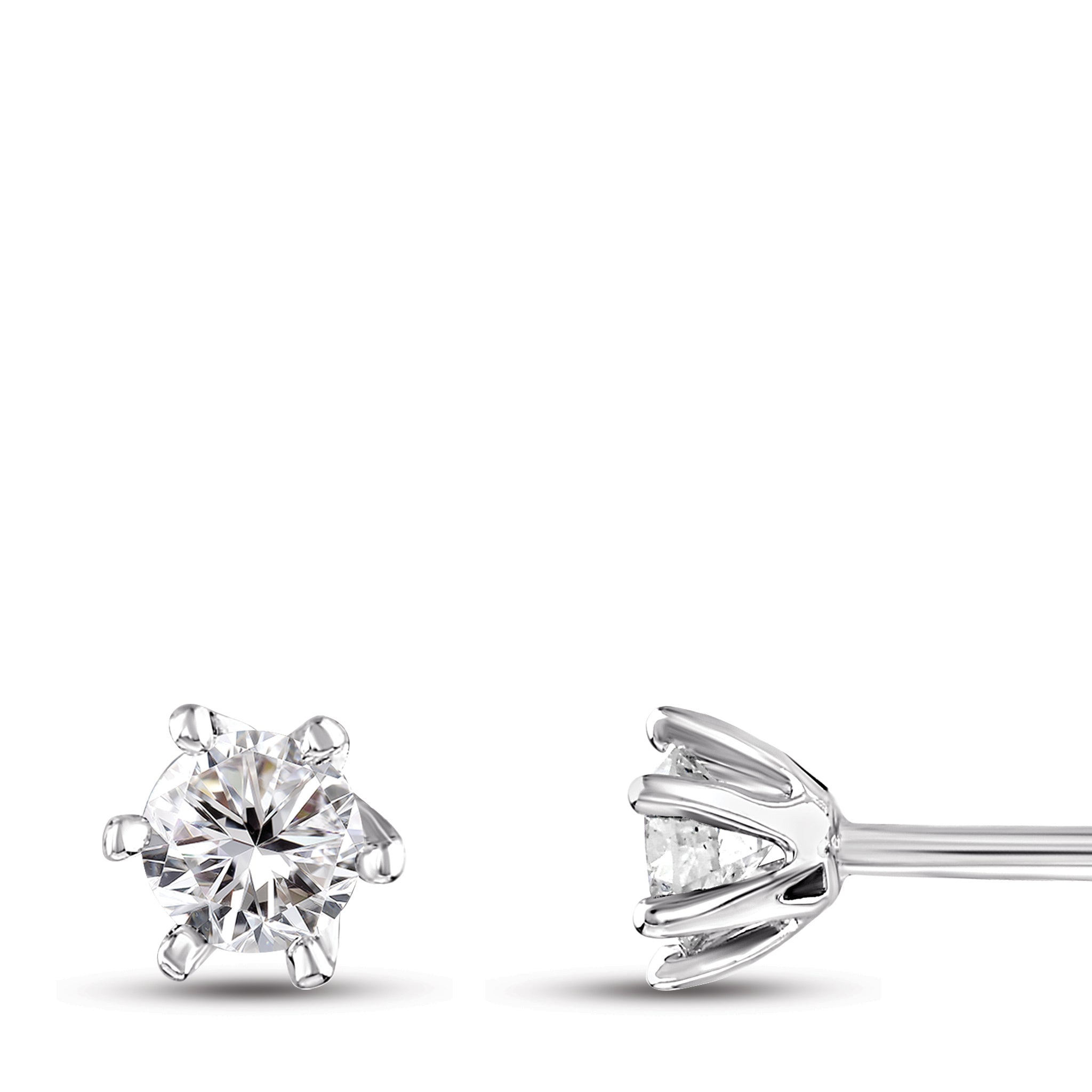 Solitaire Diamond Stud Earrings