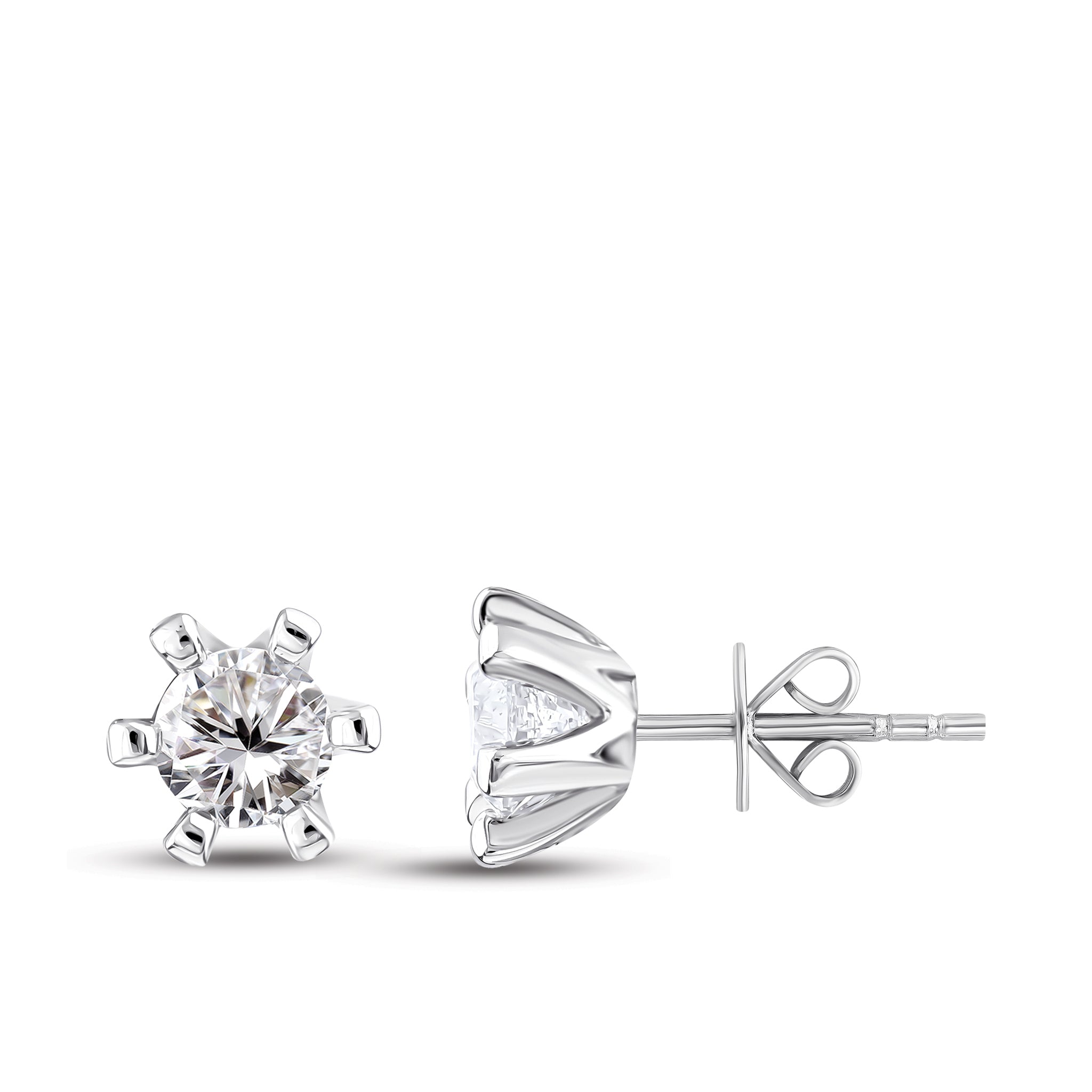 Solitaire Diamond Engagement Earrings