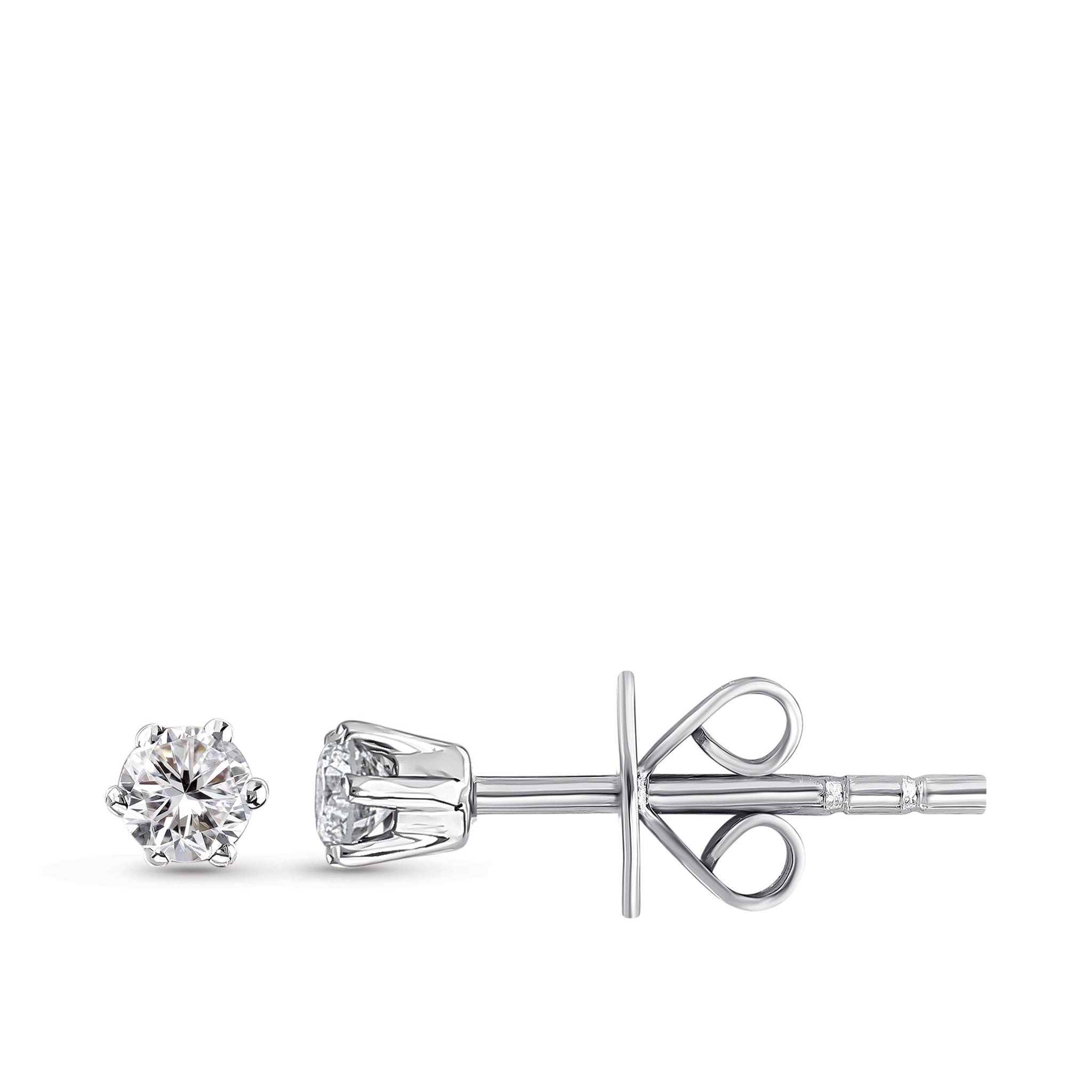 Solitaire Diamond Stud Earrings