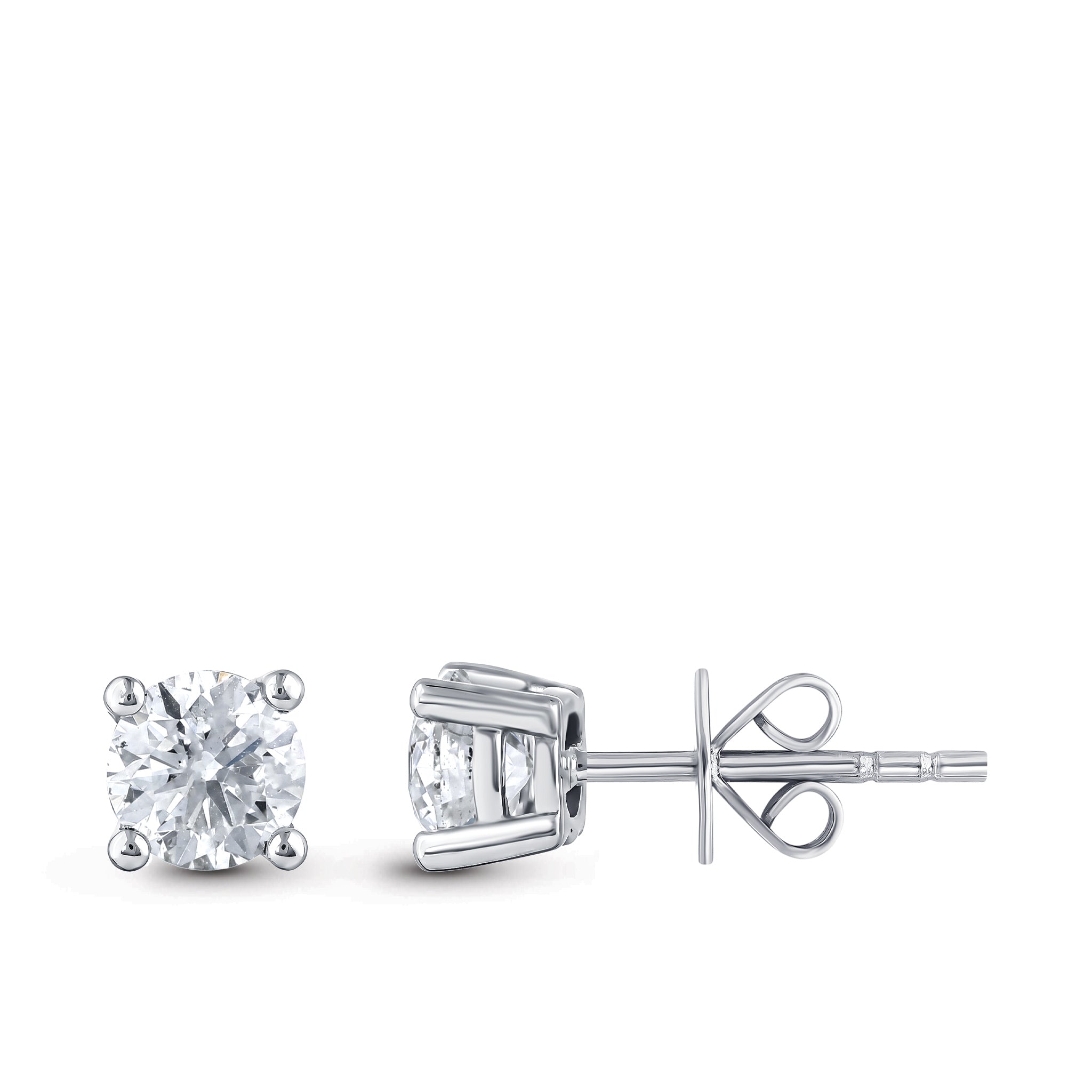 Diamond Solitaire Stud Earrings