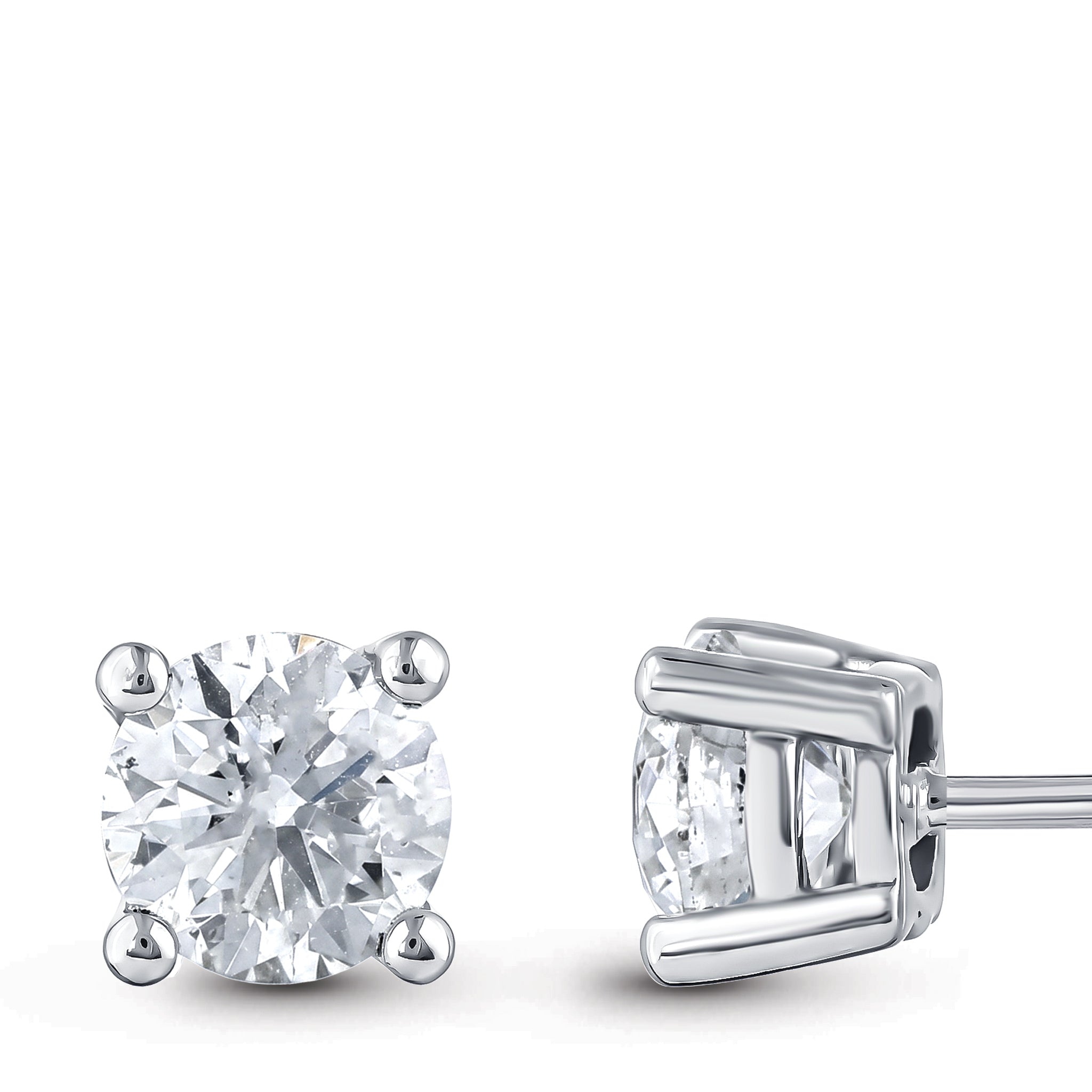 Diamond Solitaire Stud Earrings