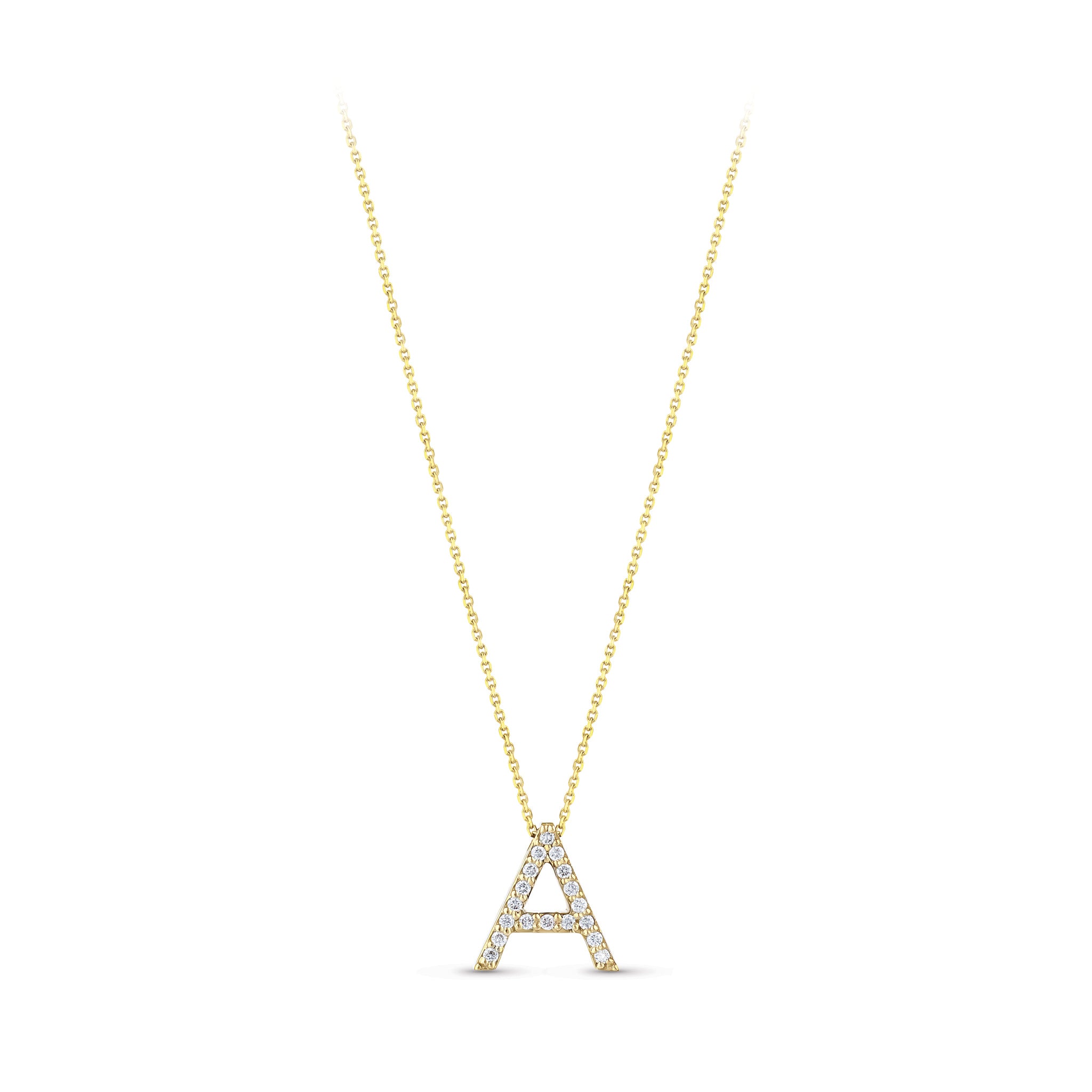 Diamond Initial Necklace A