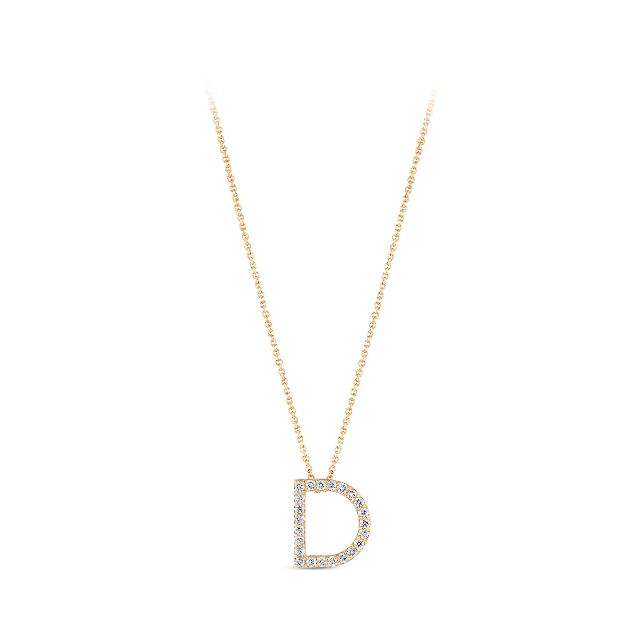 Diamond Initial Necklace D