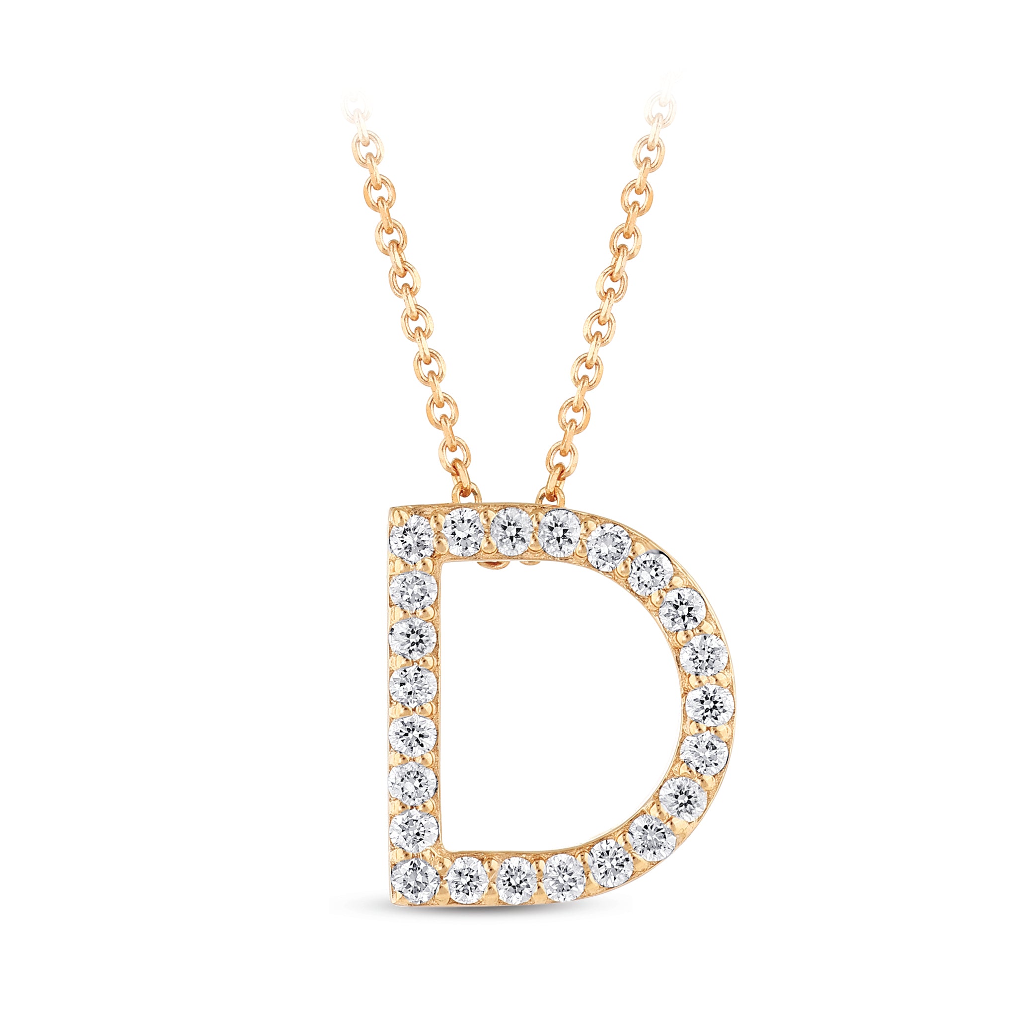 Diamond Initial Necklace D