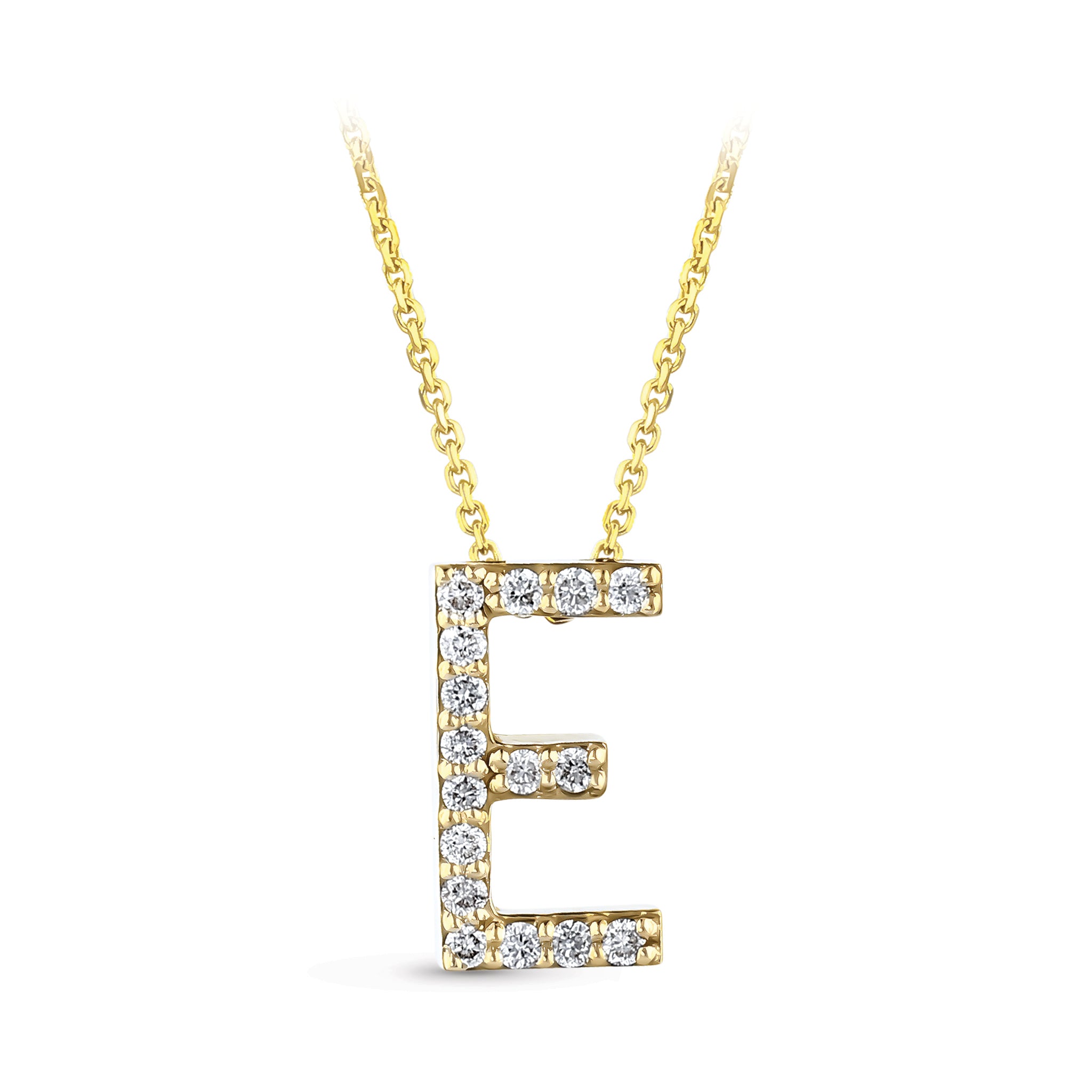 Diamond Initial Necklace E