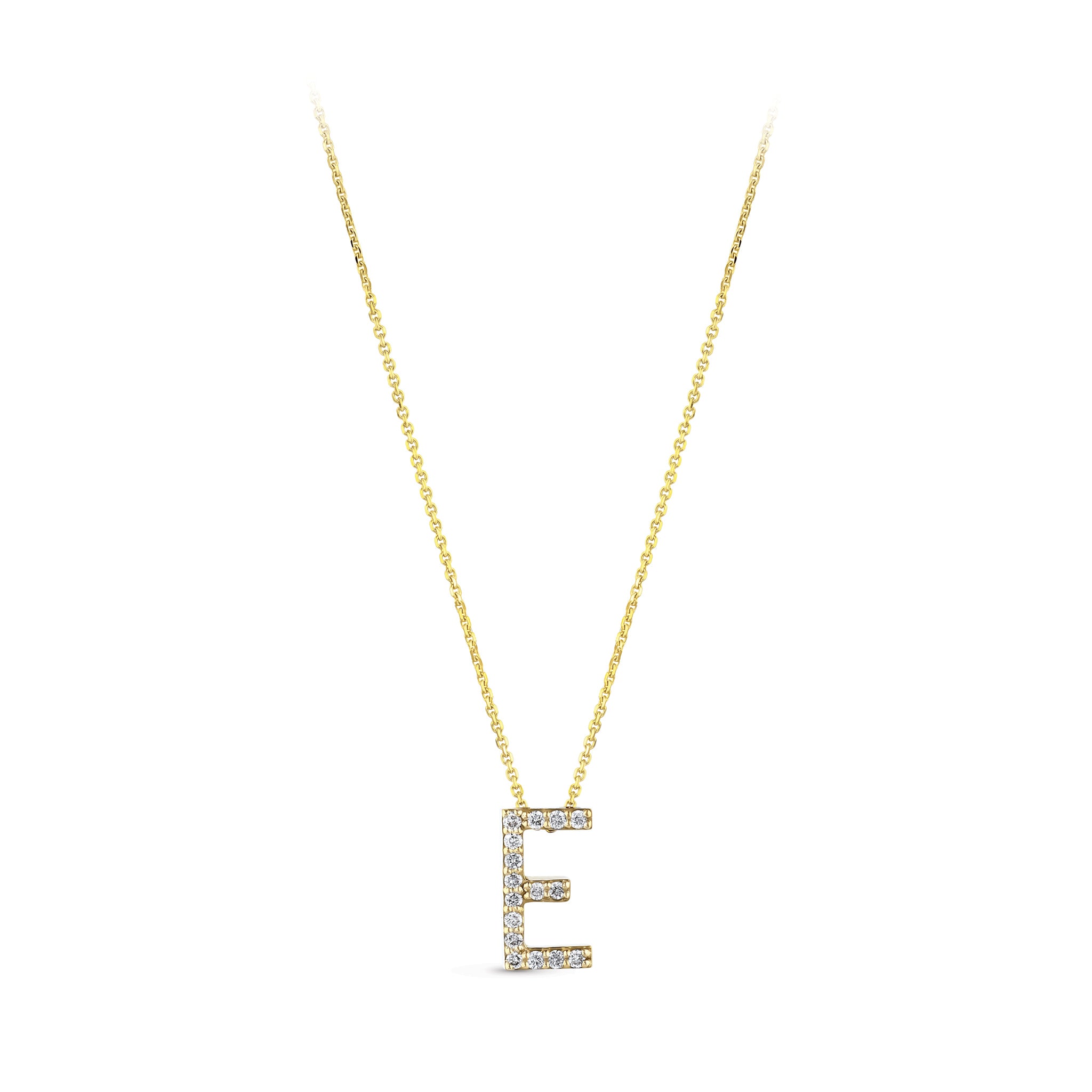 Diamond Initial Necklace E