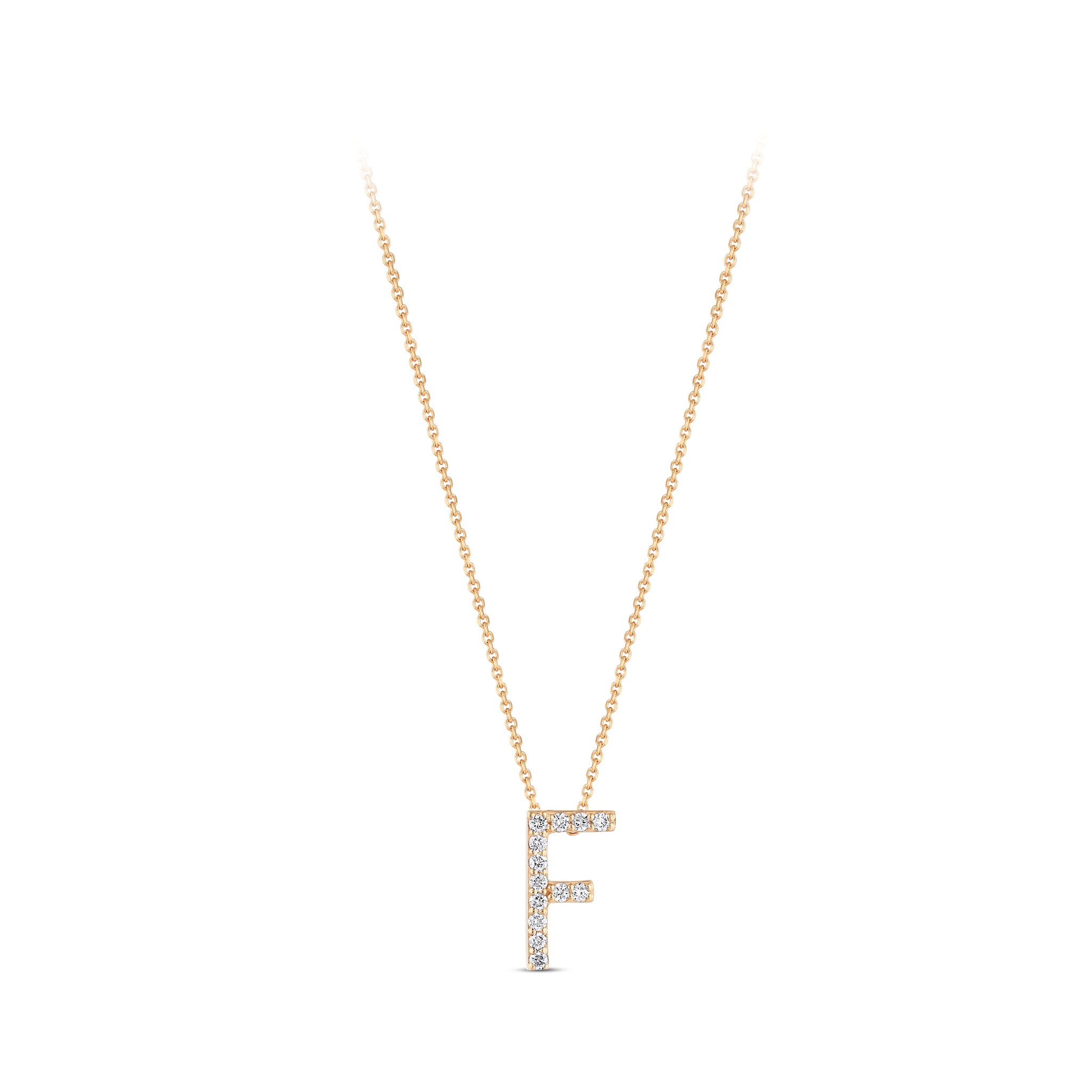 Diamond Initial Necklace F