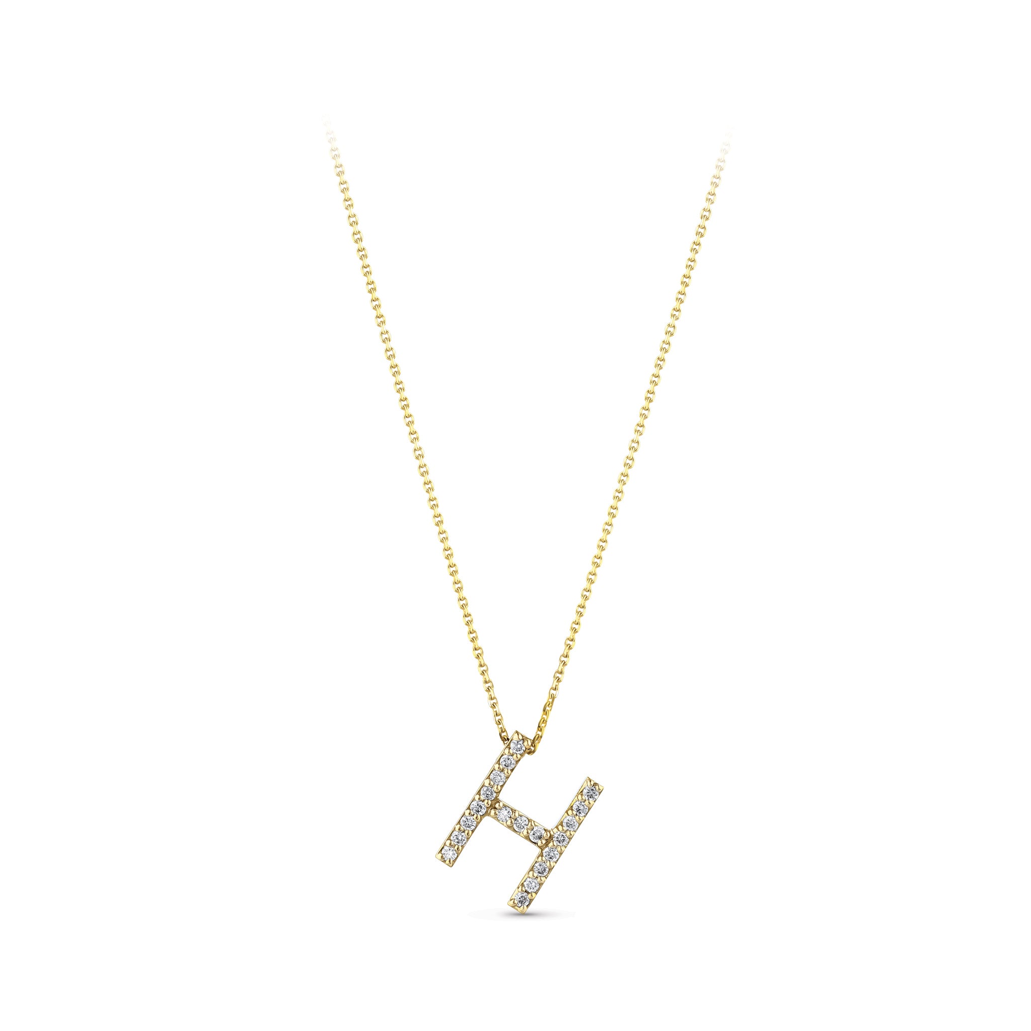 Diamond Initial Necklace H