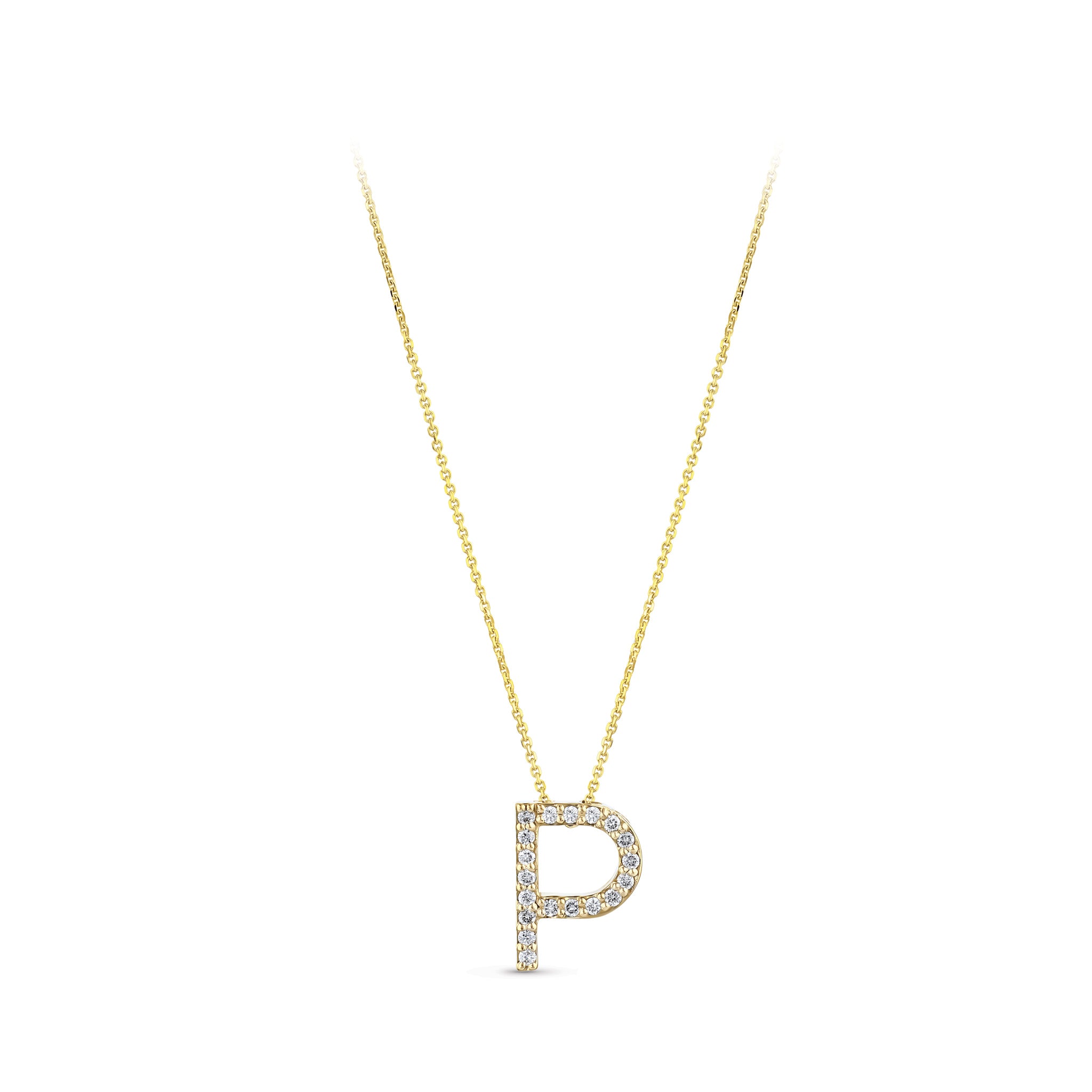 Diamond Initial Necklace P