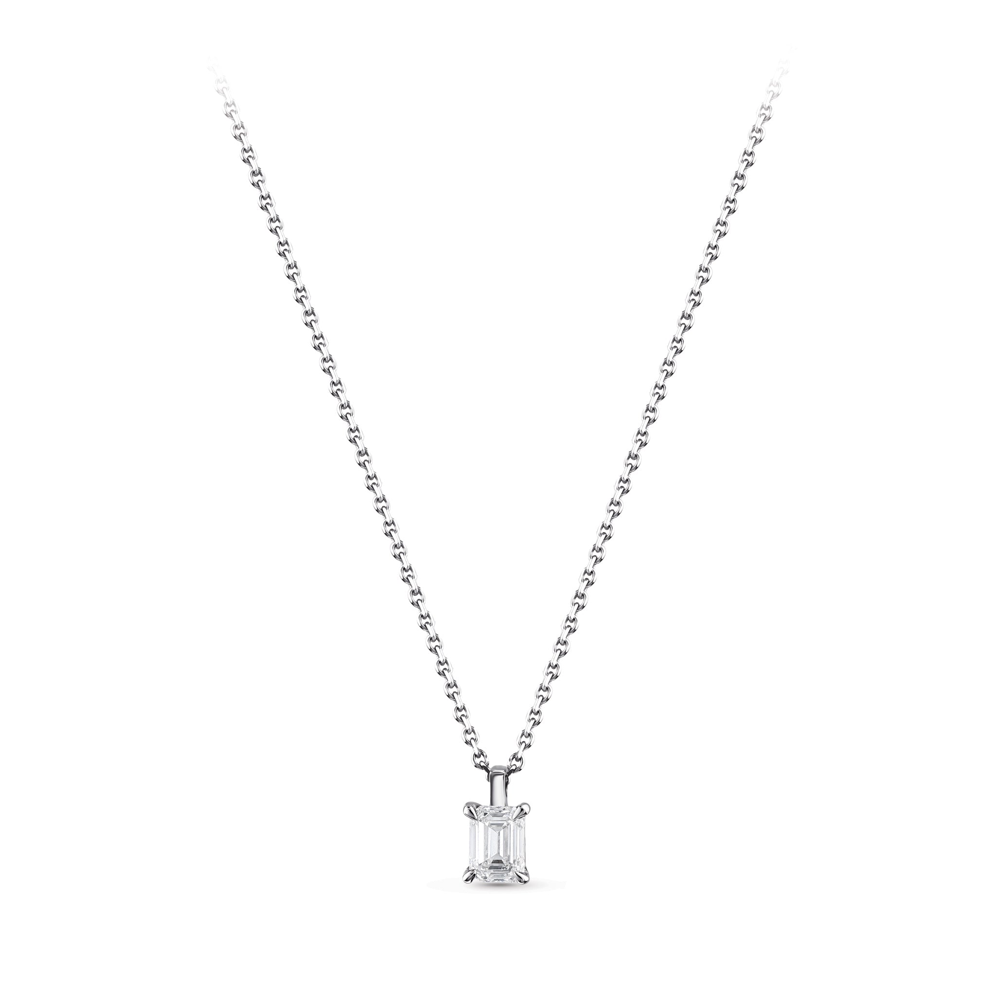 Solitaire Octagon Diamond Necklace