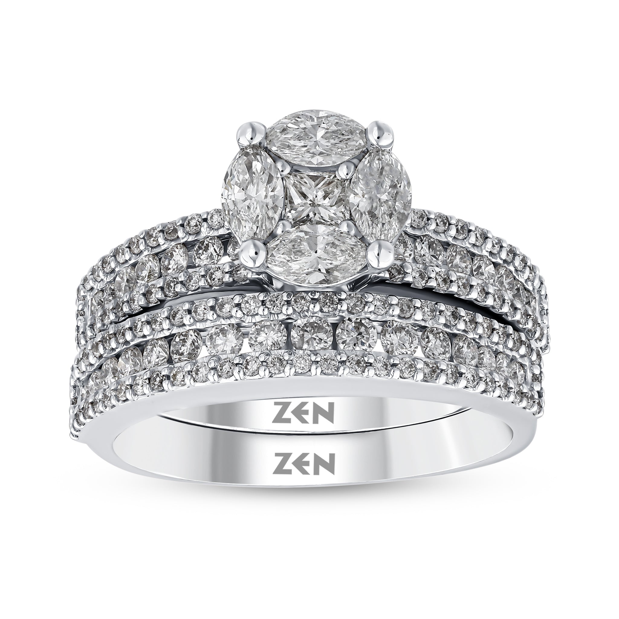 Twins Diamond Engagement Ring