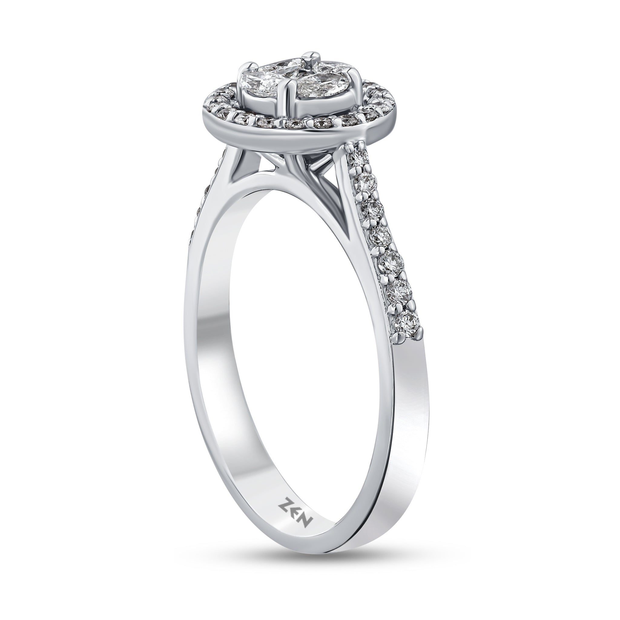 Side Stone Diamond Engagement Ring