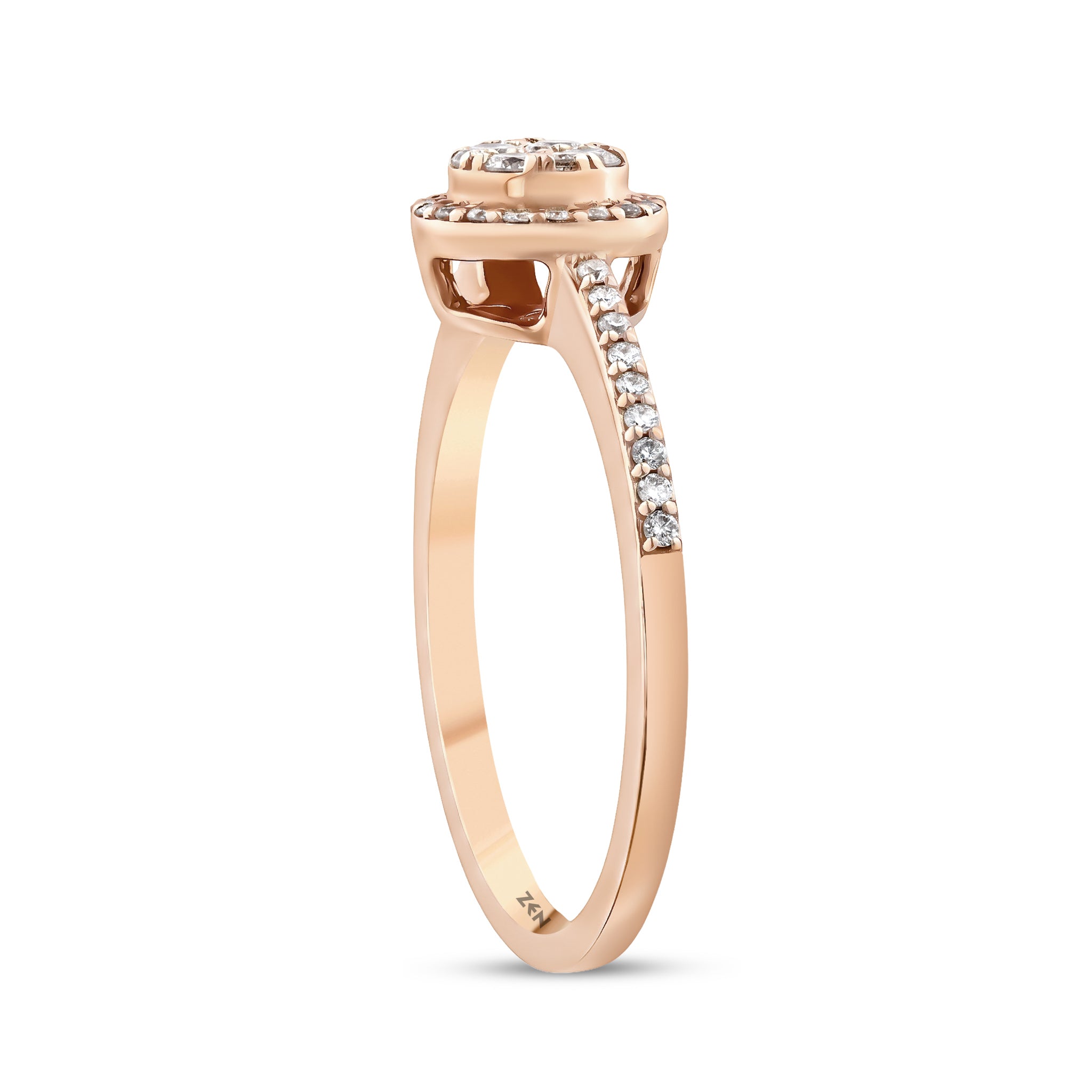 Diamond Side Stone Engagement Ring