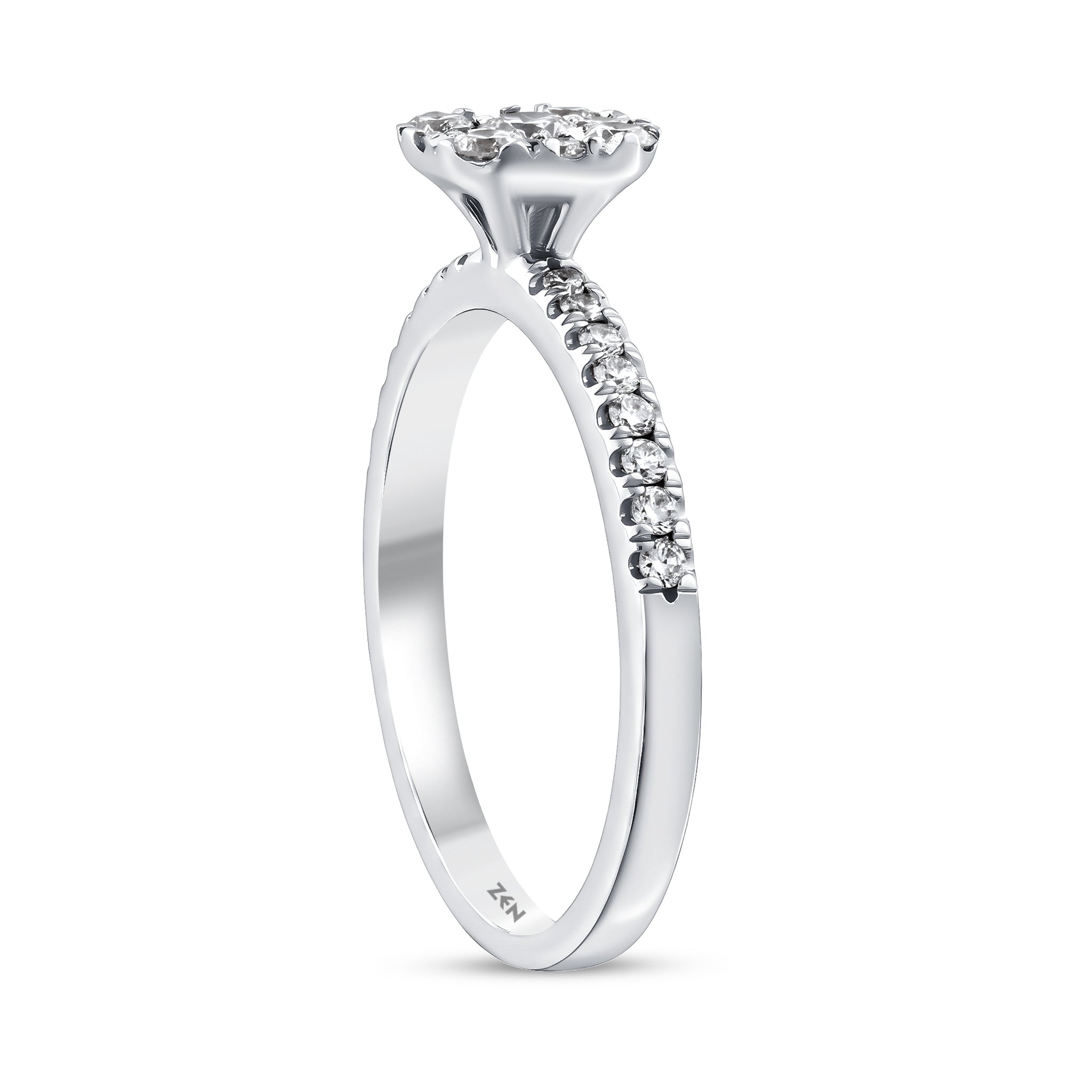 Diamond Side Stone Engagement Ring