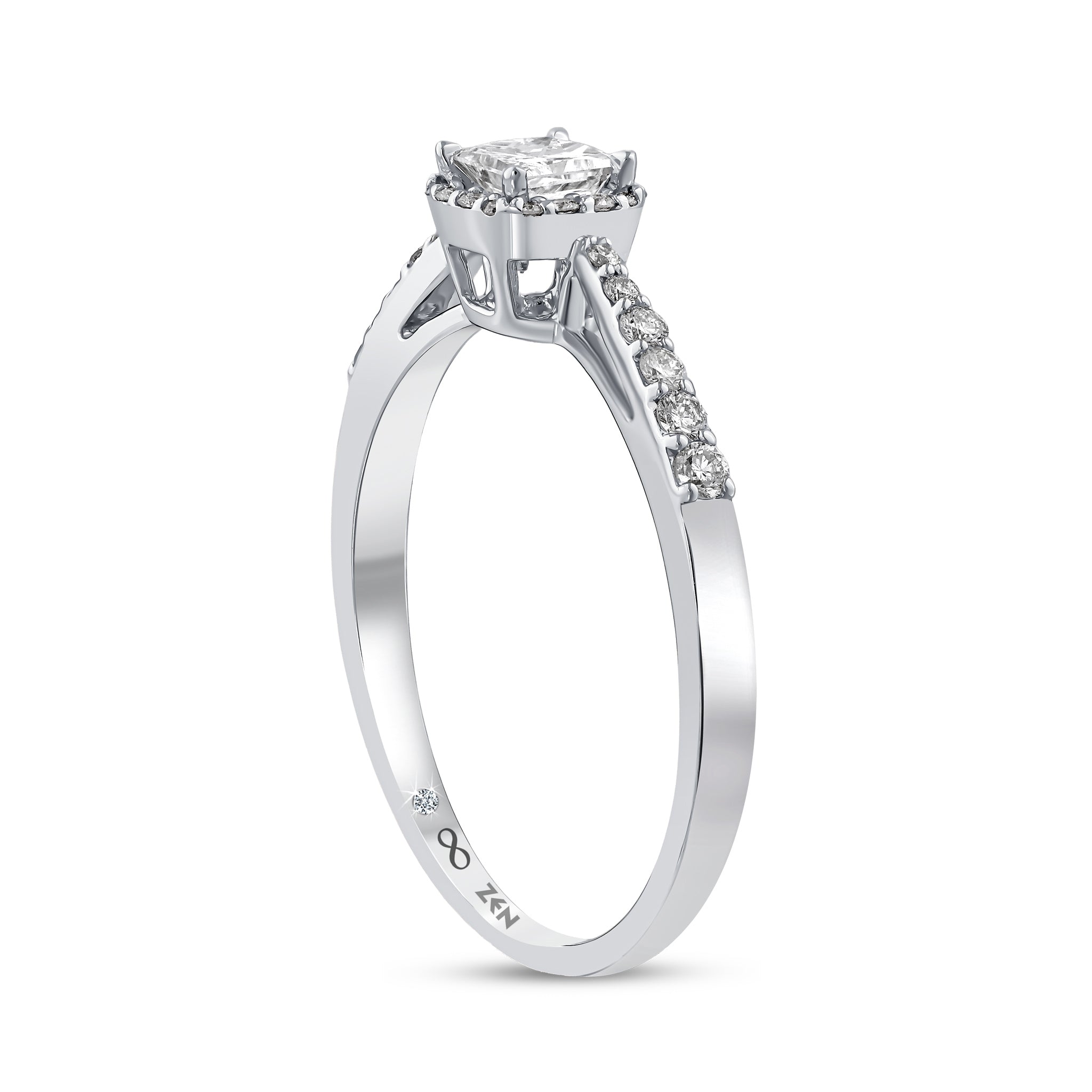 Diamond Side Stone Engagement Ring