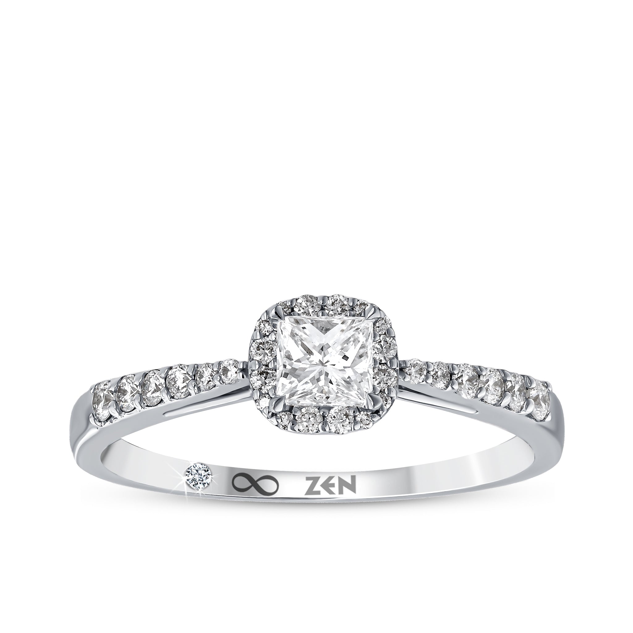 Diamond Side Stone Engagement Ring