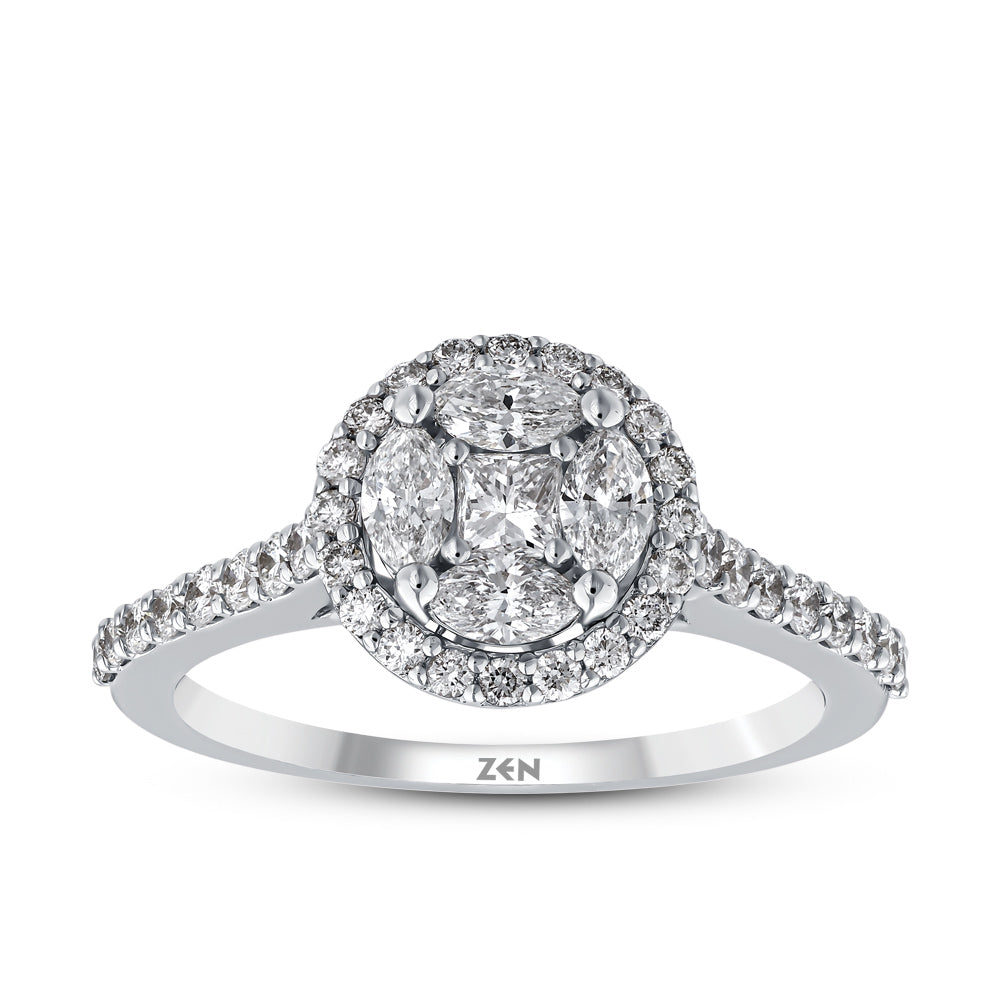 Side Stone Diamond Engagement Ring