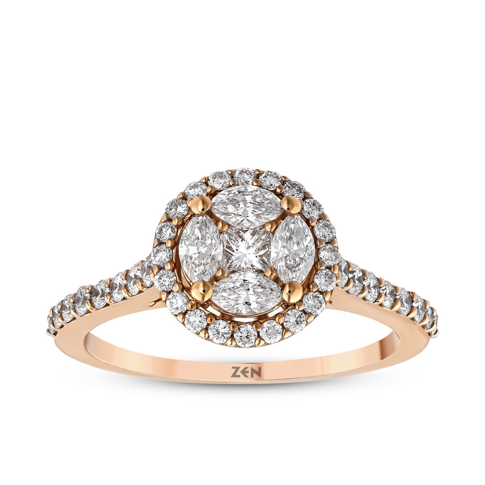 Side Stone Diamond Engagement Ring