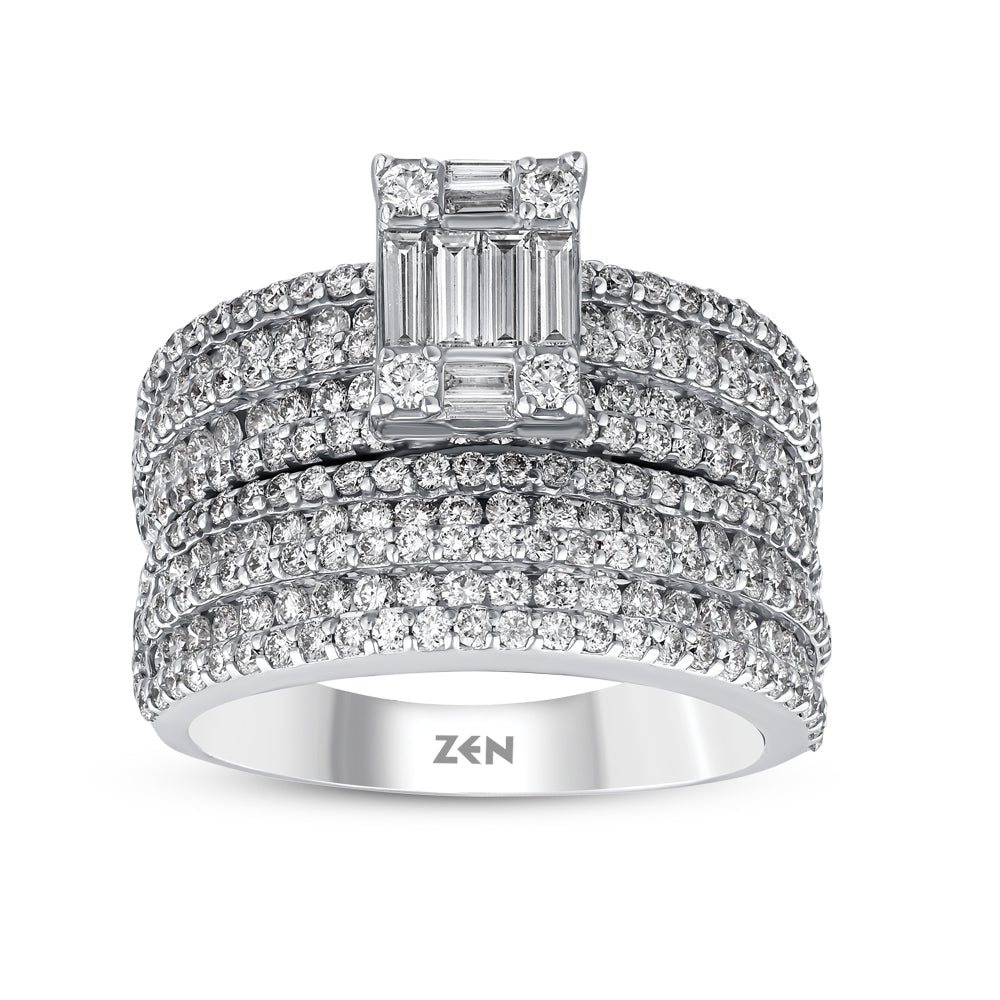 Twins Diamond Engagement Ring