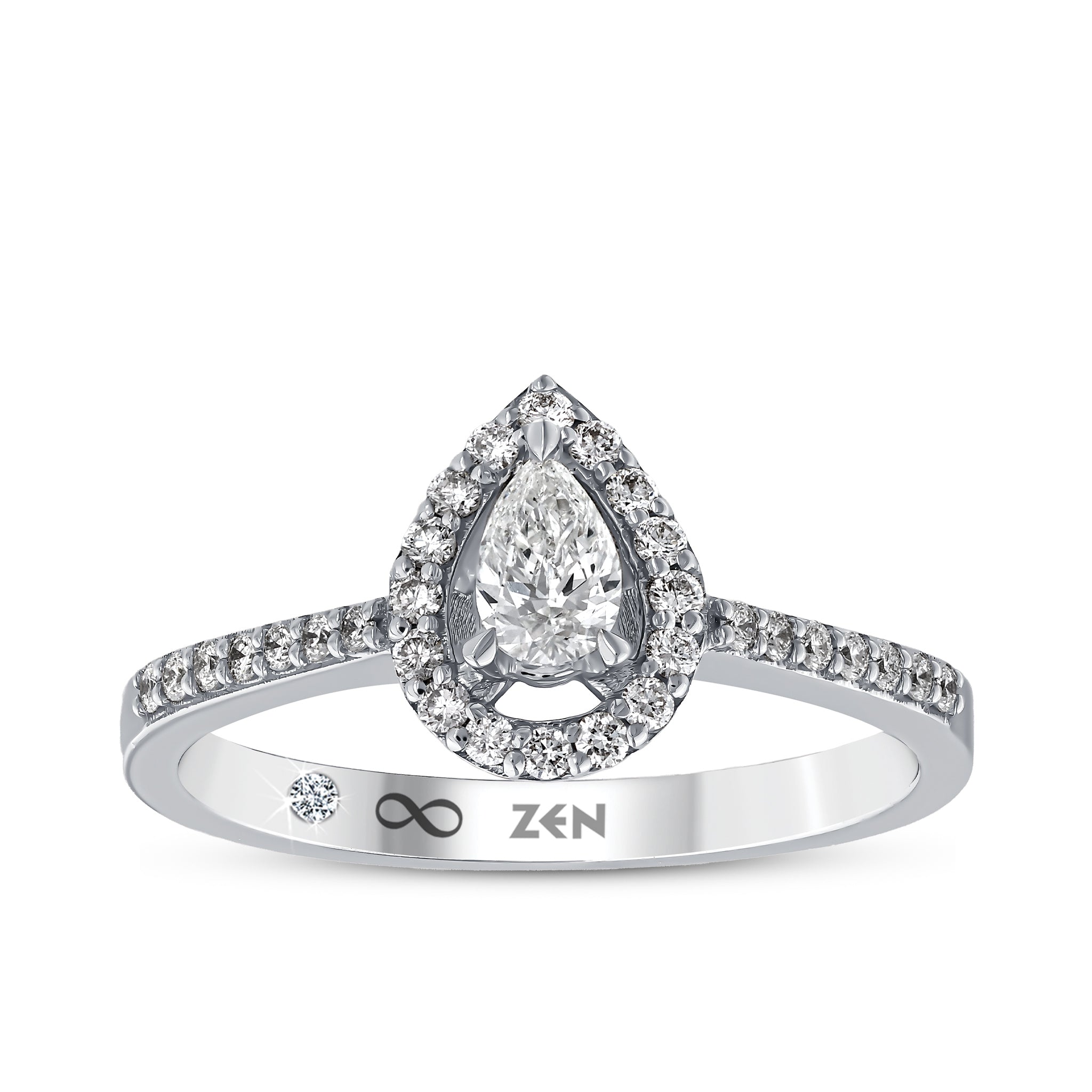 Diamond Side Stone Engagement Ring