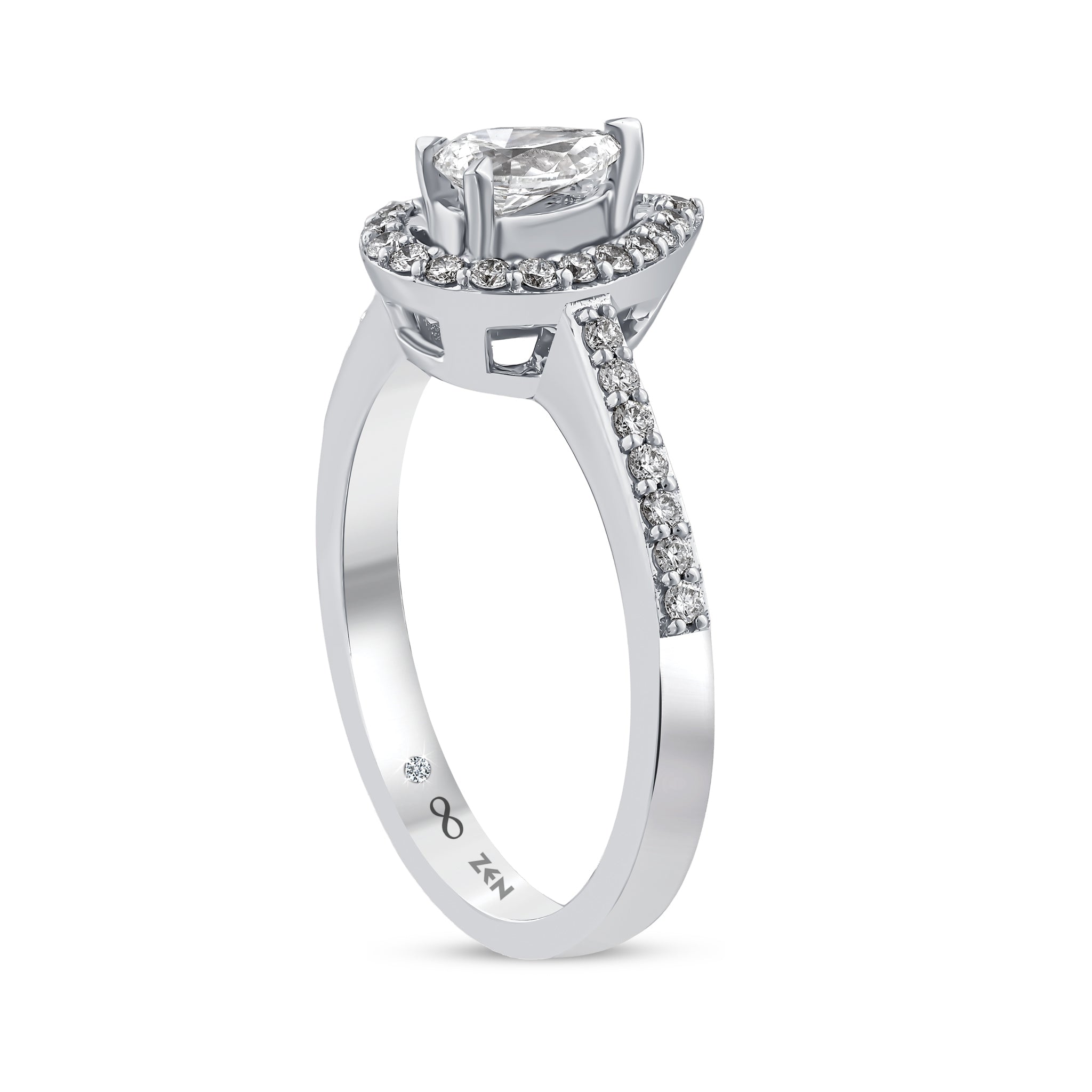 Diamond Side Stone Engagement Ring
