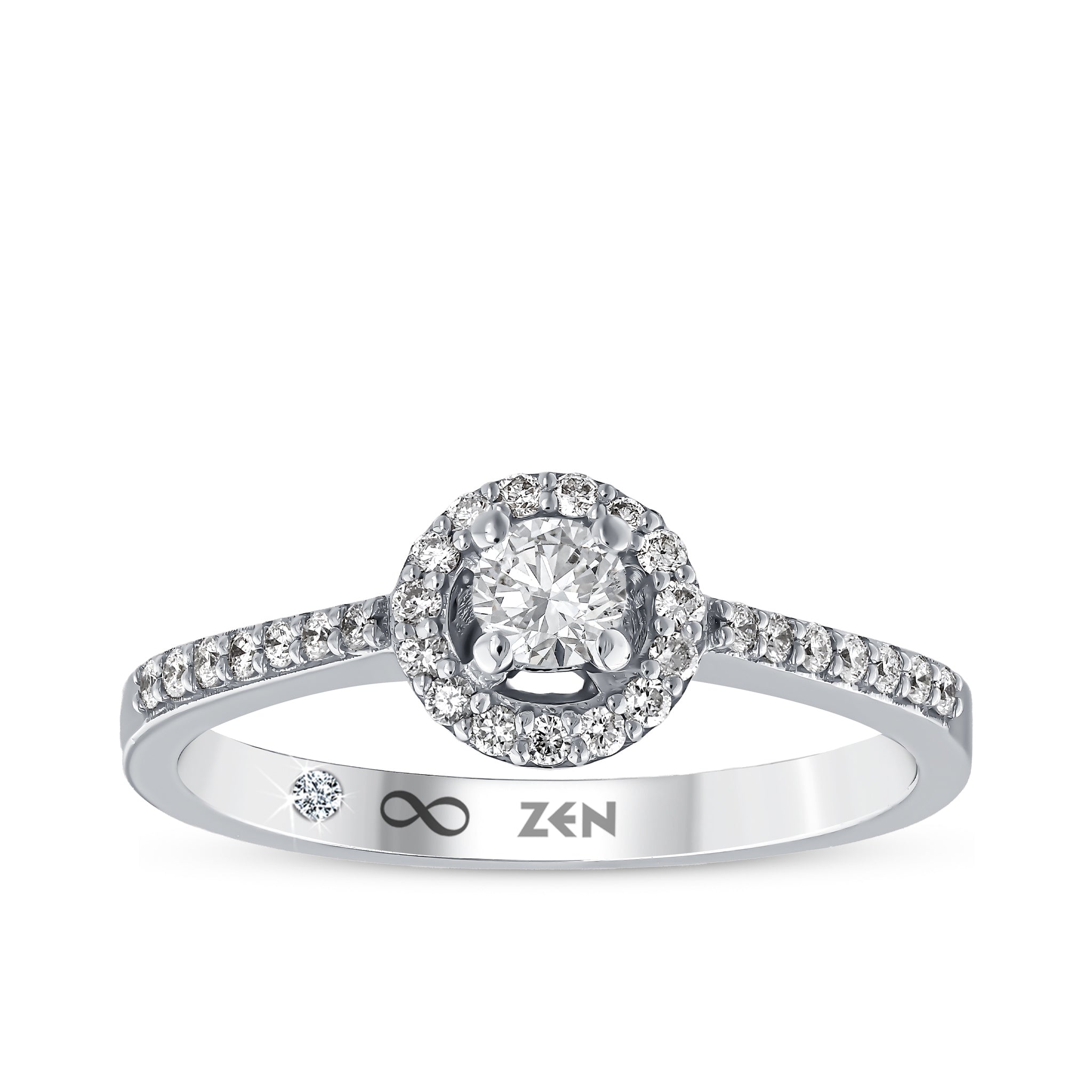 Diamond Side Stone Engagement Ring