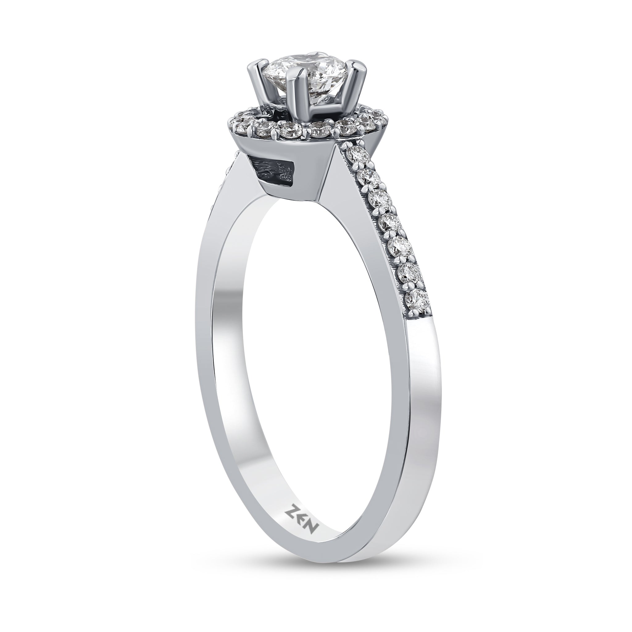 Side Stone Diamond Engagement Ring