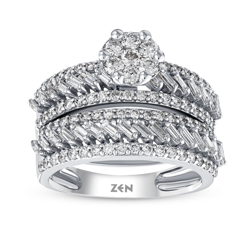 Twins Diamond Engagement Ring