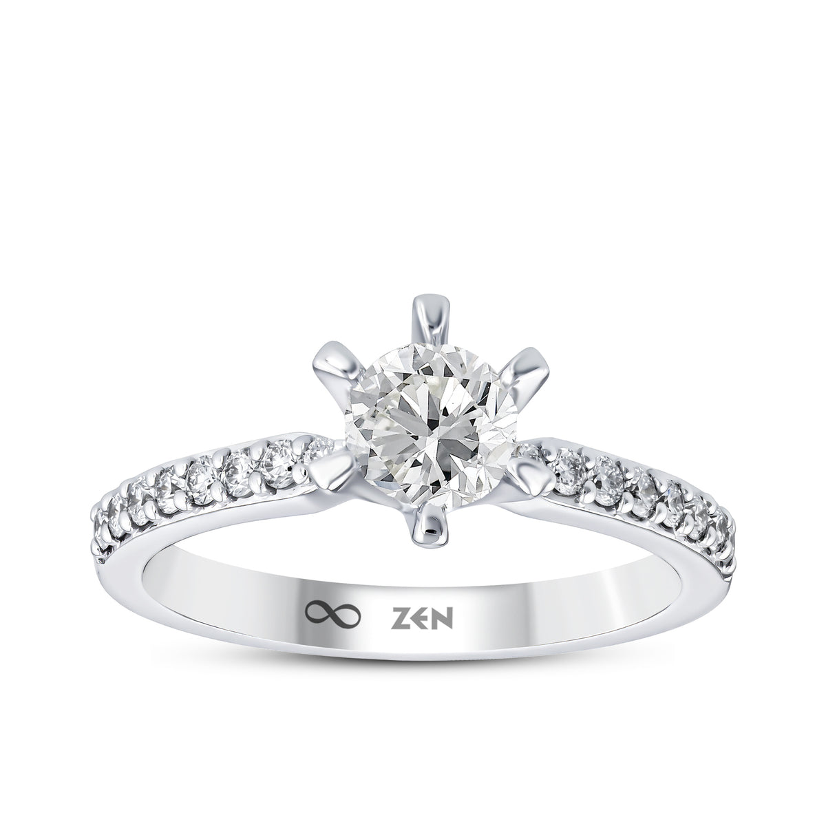 Side Stone Diamond Engagement Ring
