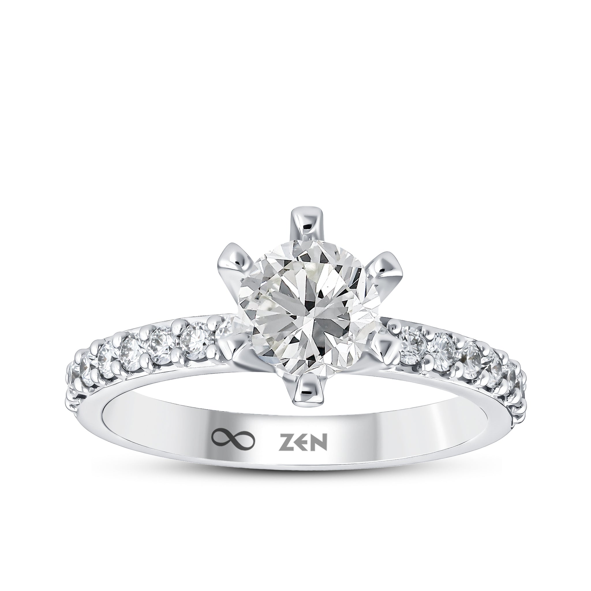 Side Stone Diamond Engagement Ring