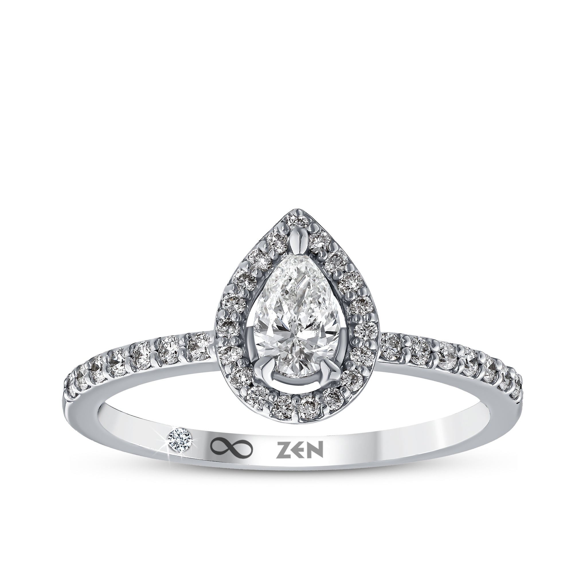 Diamond Side Stone Engagement Ring
