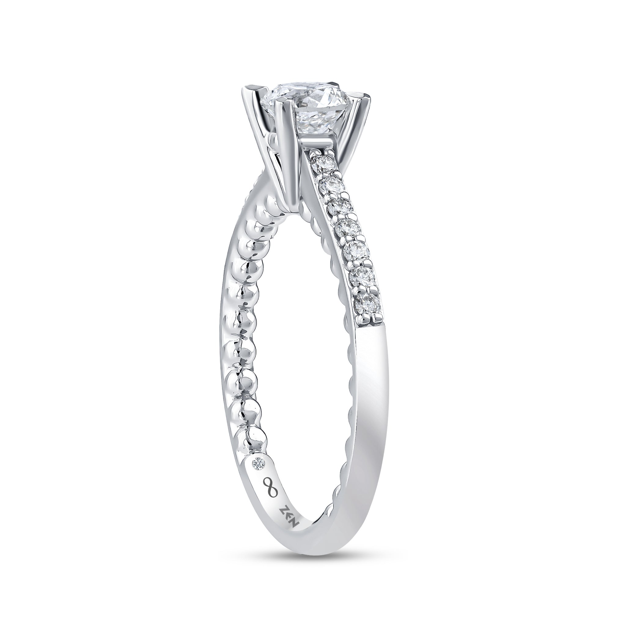 Diamond Side Stone Engagement Ring