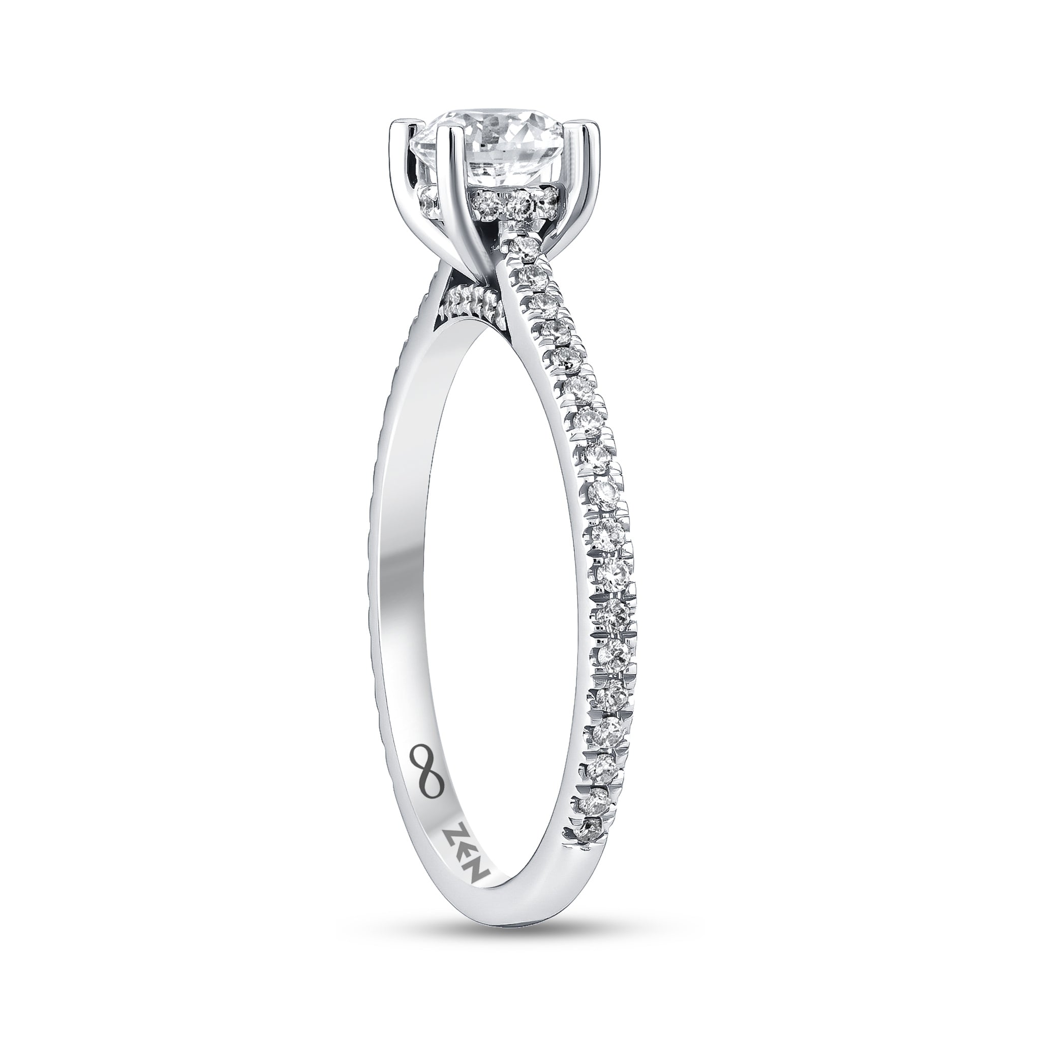 Diamond Side Stone Engagement Ring