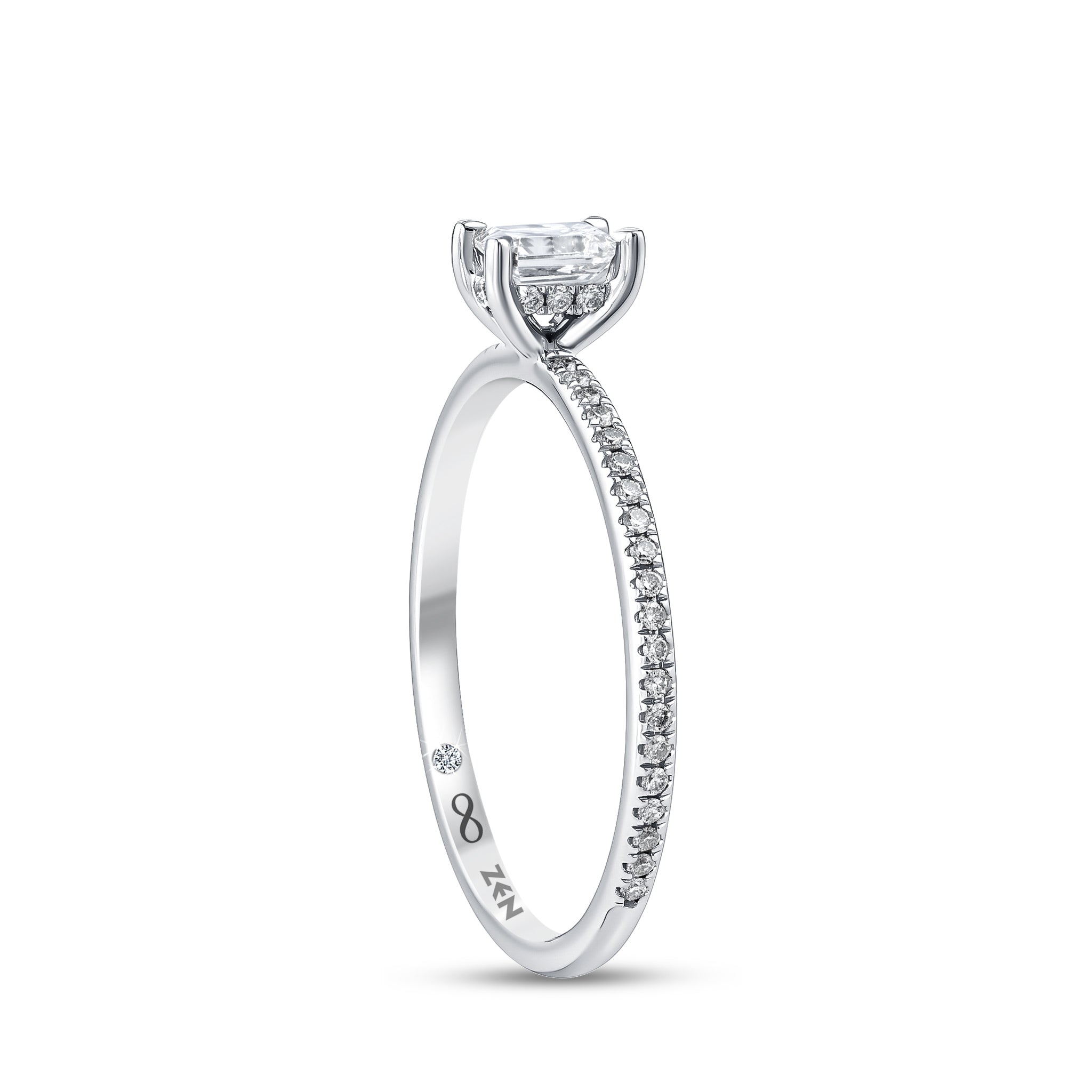Diamond Side Stone Engagement Ring