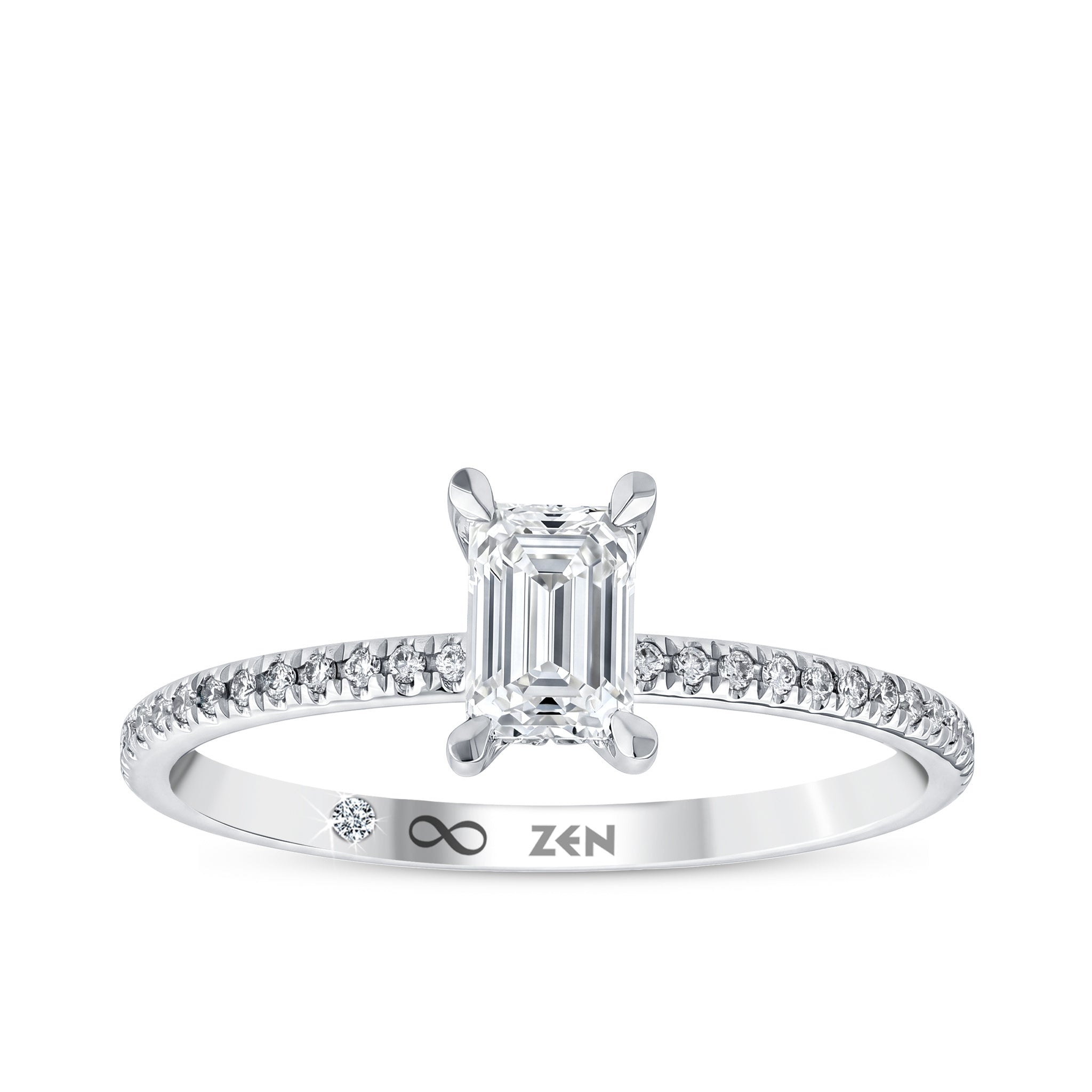 Diamond Side Stone Engagement Ring