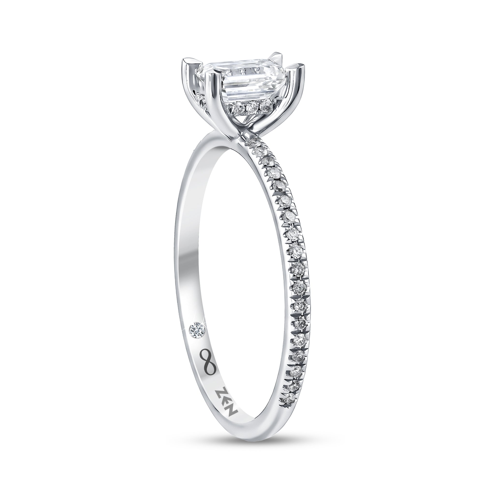 Diamond Side Stone Engagement Ring