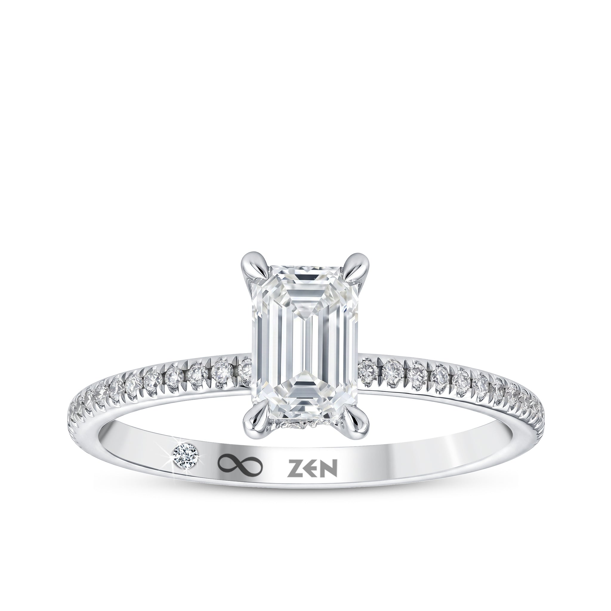 Diamond Side Stone Engagement Ring