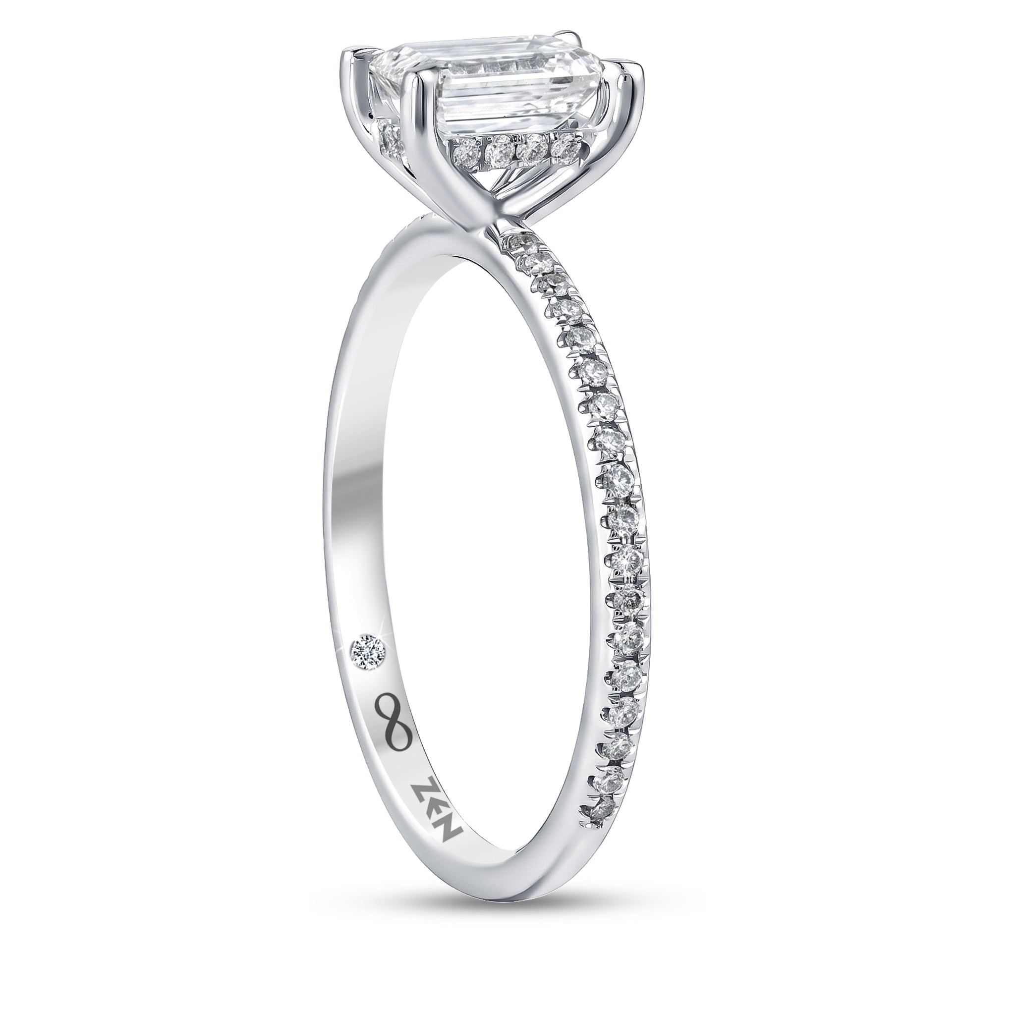 Diamond Side Stone Engagement Ring