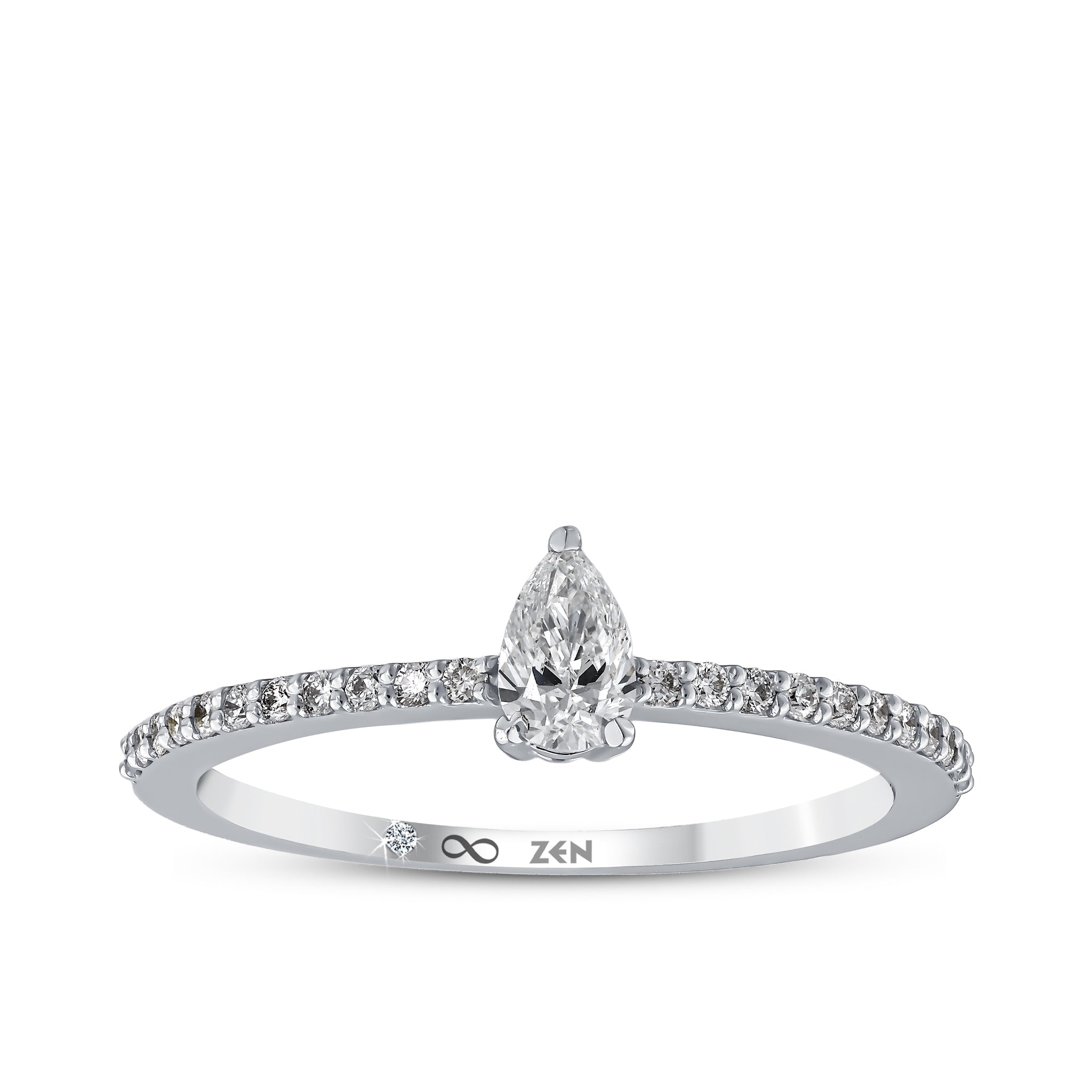 Diamond Side Stone Engagement Ring