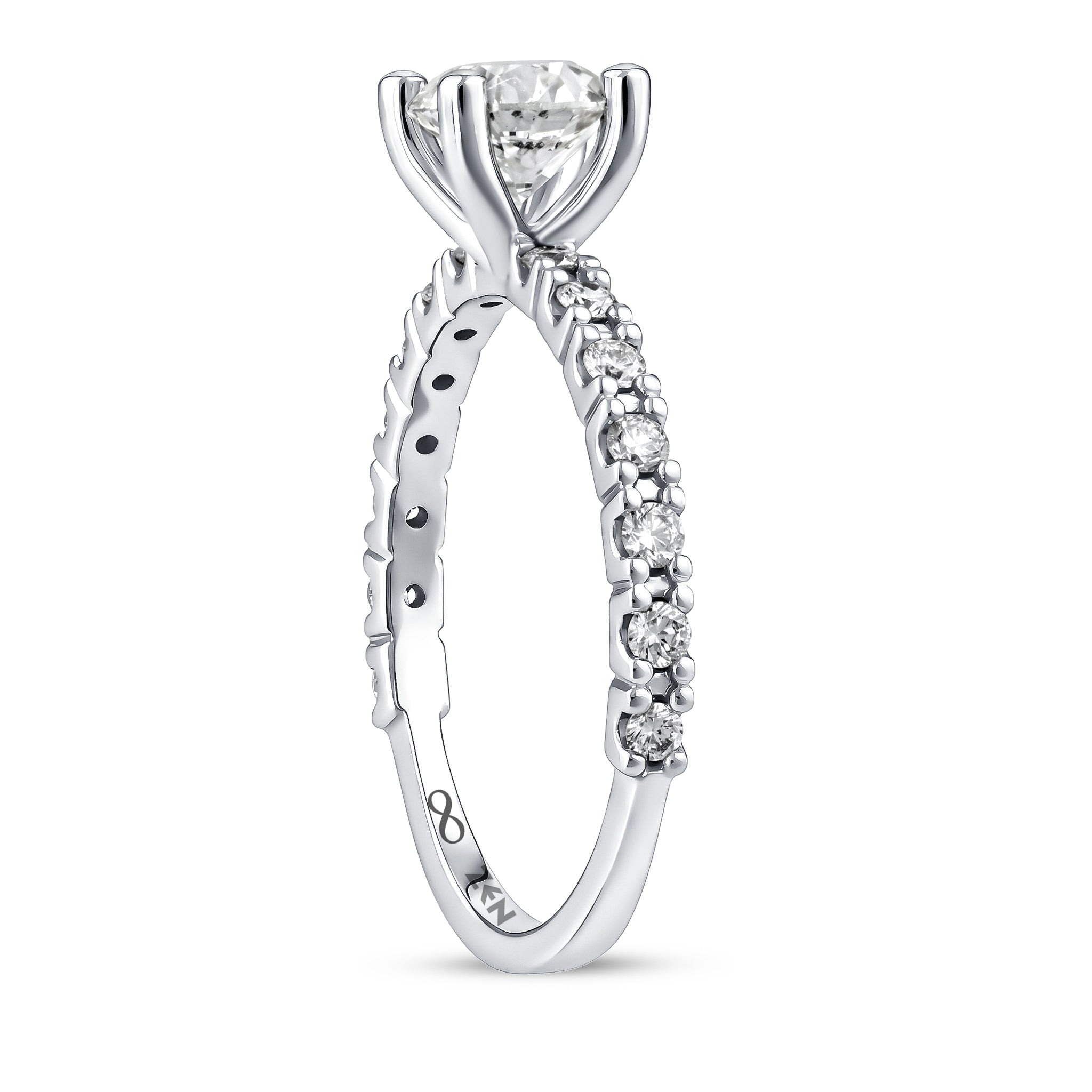 Diamond Side Stone Engagement Ring