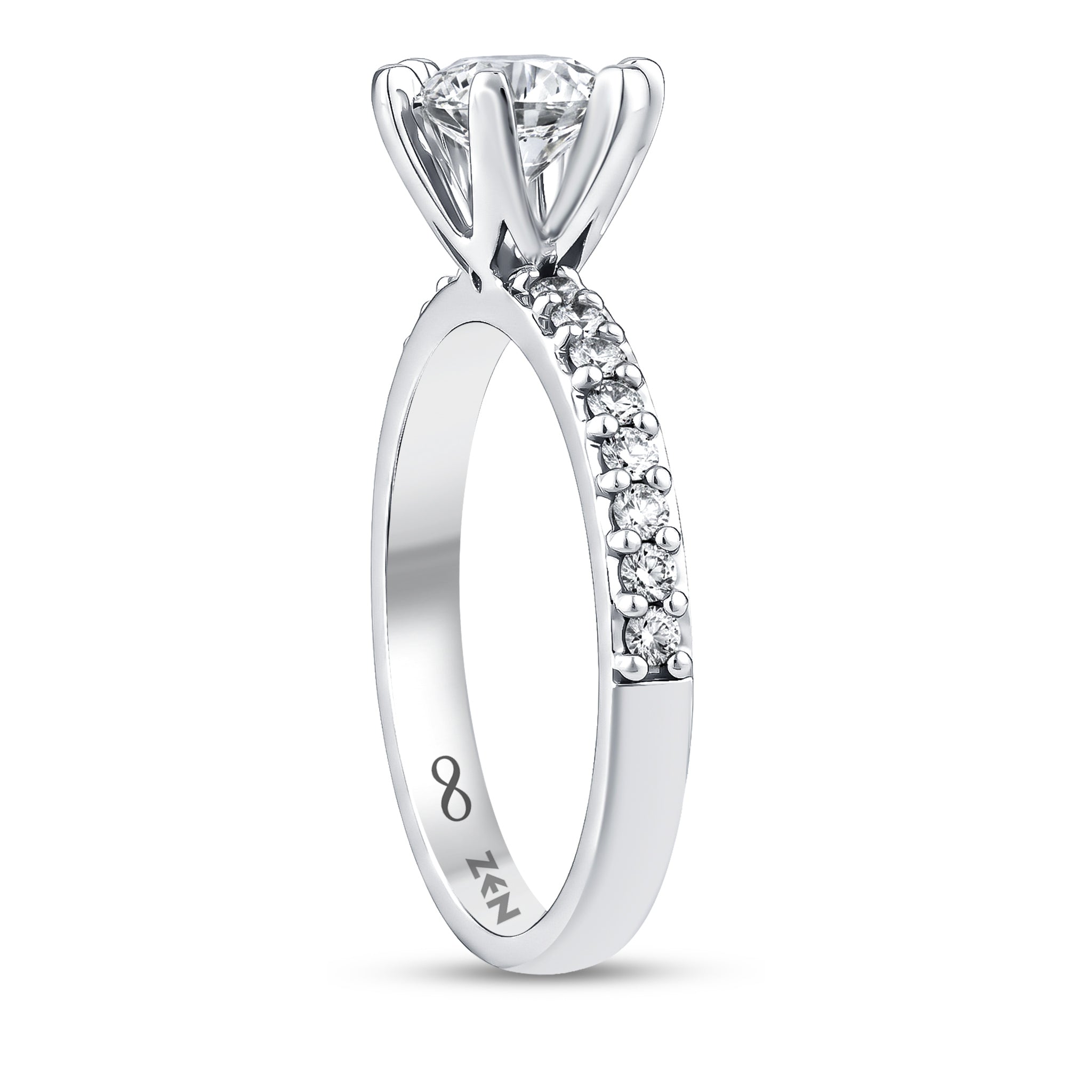 Diamond Side Stone Engagement Ring