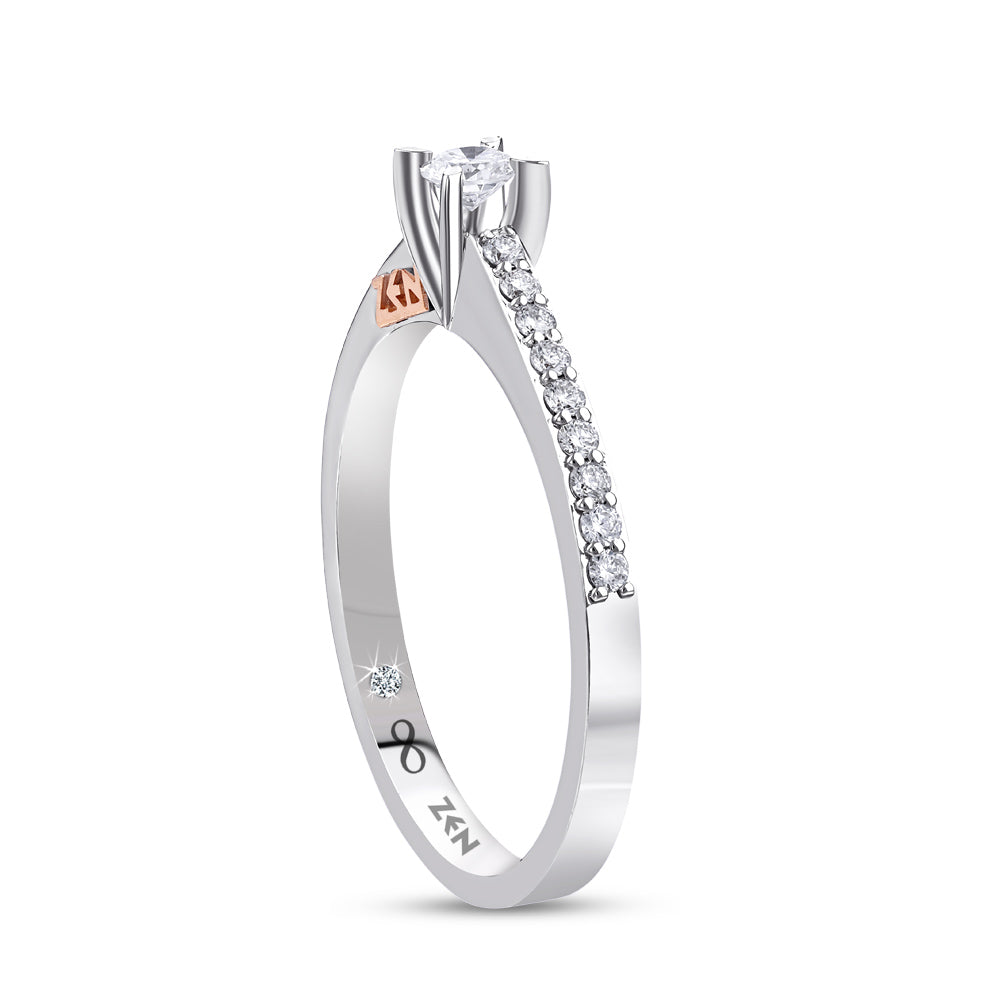 Side Stone Diamond Engagement Ring