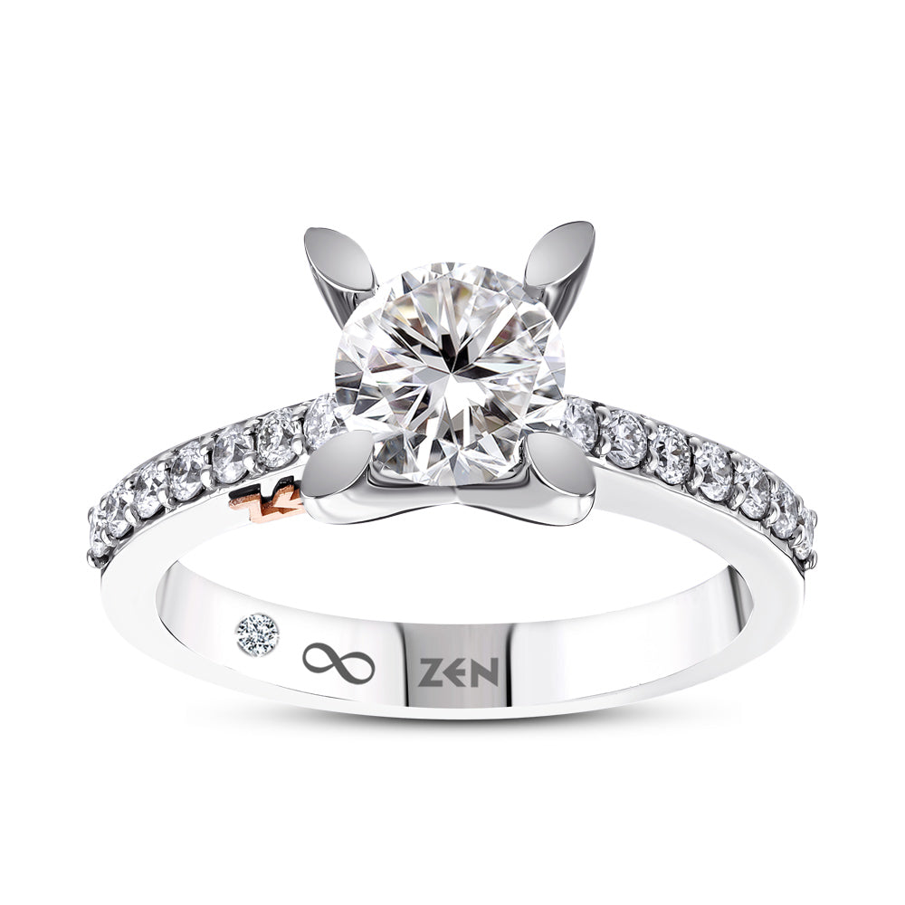 Side Stone Diamond Engagement Ring