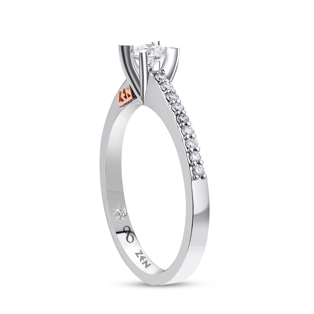 Side Stone Diamond Engagement Ring